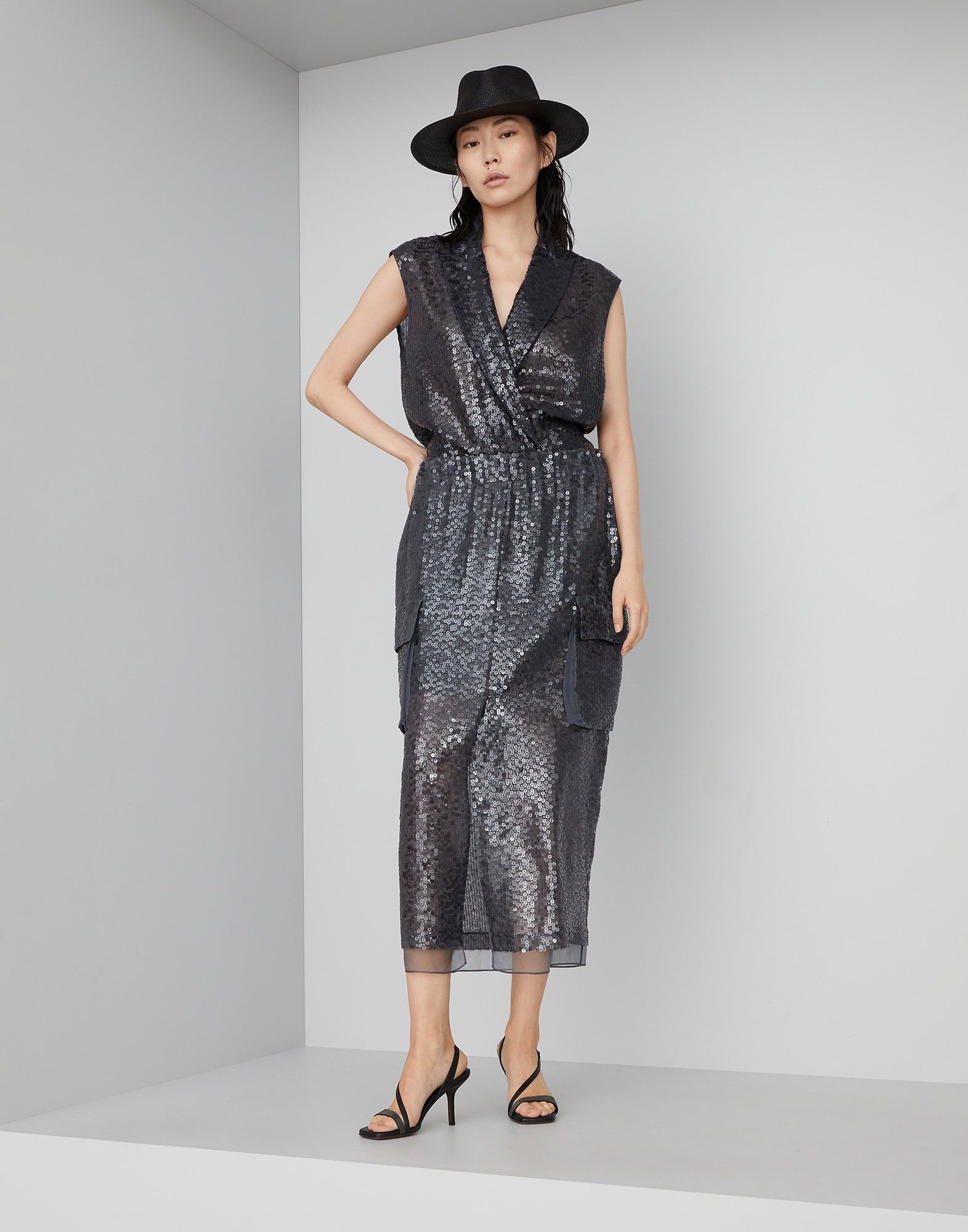 Brunello Cucinelli o1w1db10825 Skirt in Black/Charcoal Size 30" / US 8 / IT 44 - 4 Thumbnail