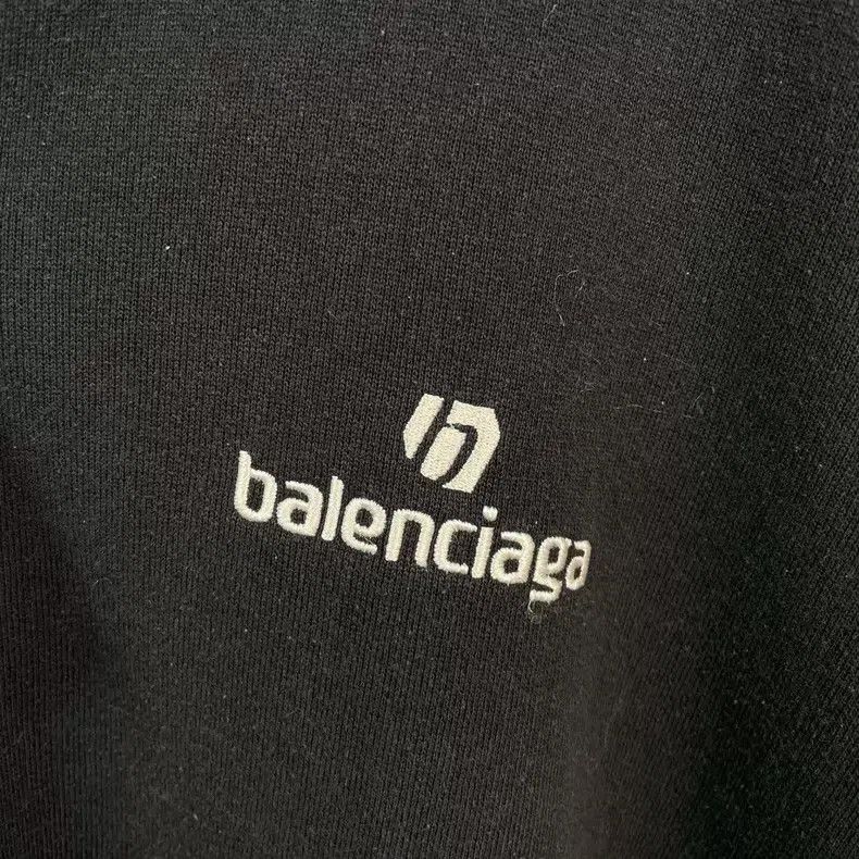 Balenciaga Balenciaga Black Small Logo Hooded Zip-Up Sweatshirt Size US XS / EU 42 / 0 - 3 Thumbnail