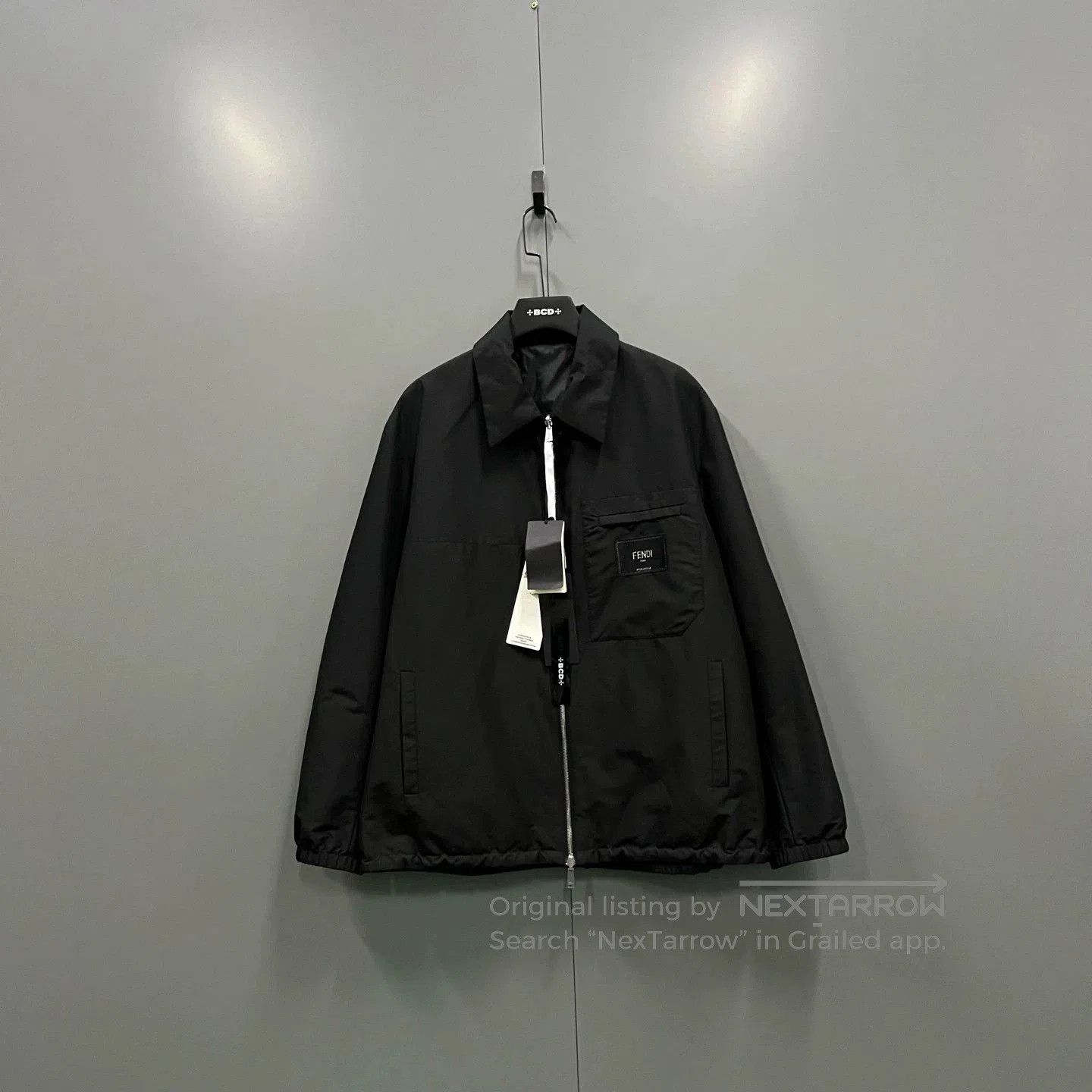 Fendi FENDI Black Logo Reversible Cotton Jacket. Size US S / EU 44-46 / 1 - 1 Thumbnail