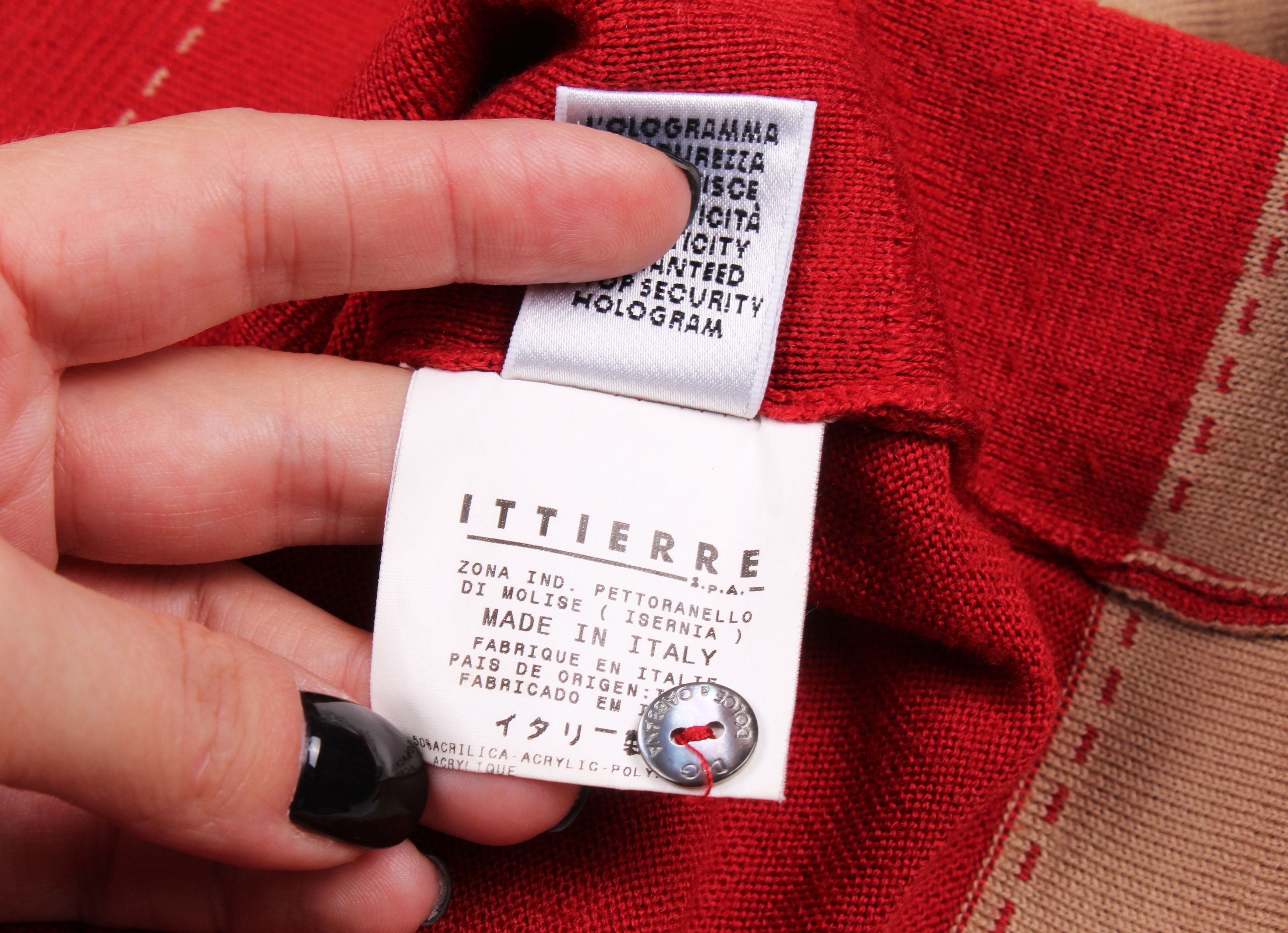 Dolce & Gabbana × Vintage Vintage Dolce & Gabbana Red Wool Collared Sweater Size US M / EU 48-50 / 2 - 8 Thumbnail