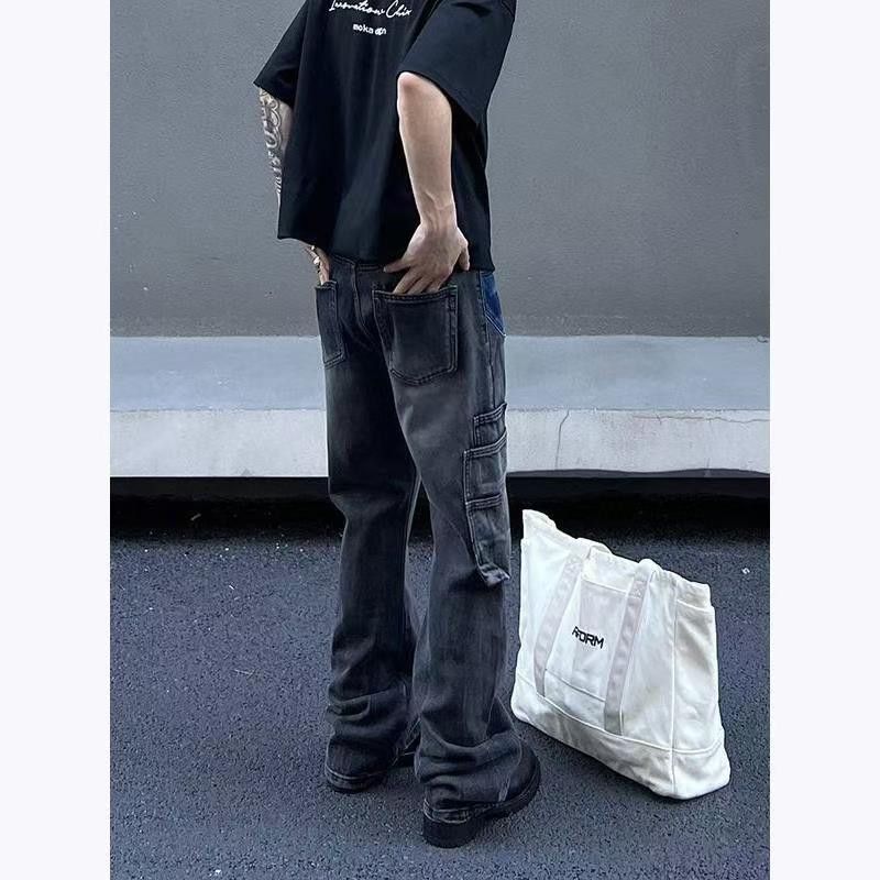 Japanese Brand × Jean Vintage straight leg micro flare patchwork jeans Size US 34 / EU 50 - 4 Thumbnail