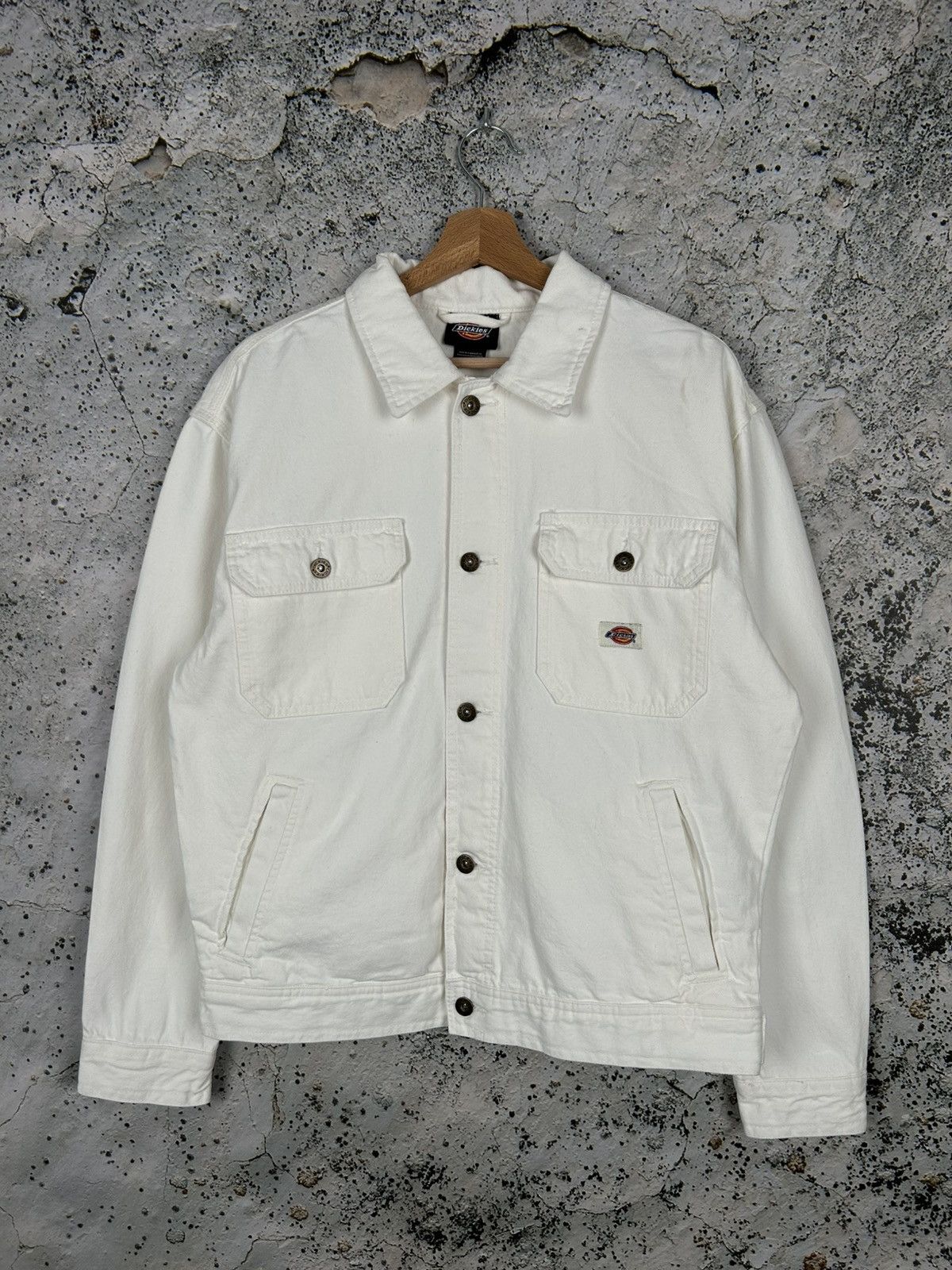 Dickies Dickies White Denim Jacket Trucker Workwear Skateboarding Size US S / EU 44-46 / 1 - 1 Thumbnail