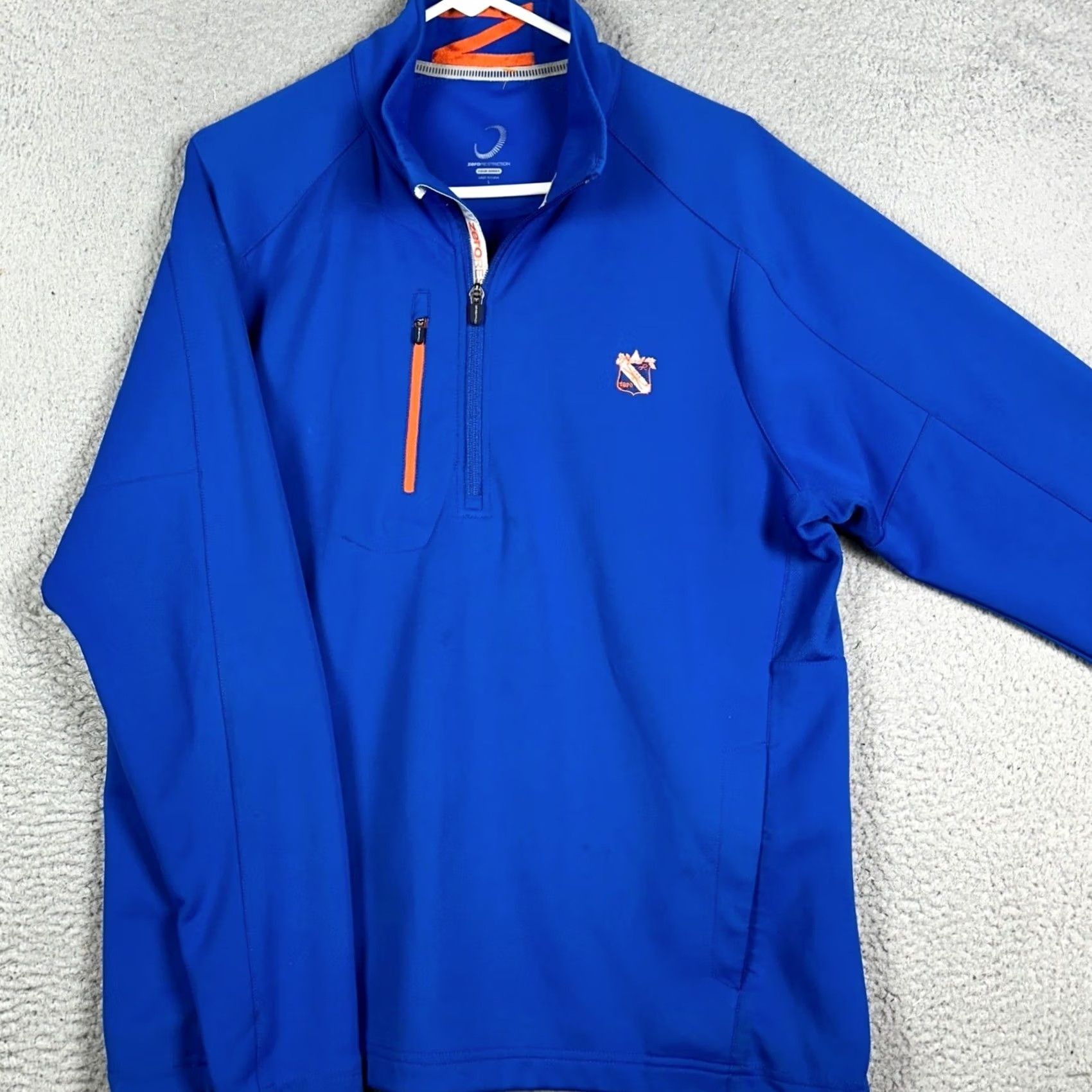 Vintage Zero Restriction Tour Series Jacket Mens L Blue Royal Blue 1/4 Zip Pullover Stretch Golf Activewear Winter Spring Fall Casual Mens Size US L / EU 52-54 / 3 - 2 Thumbnail