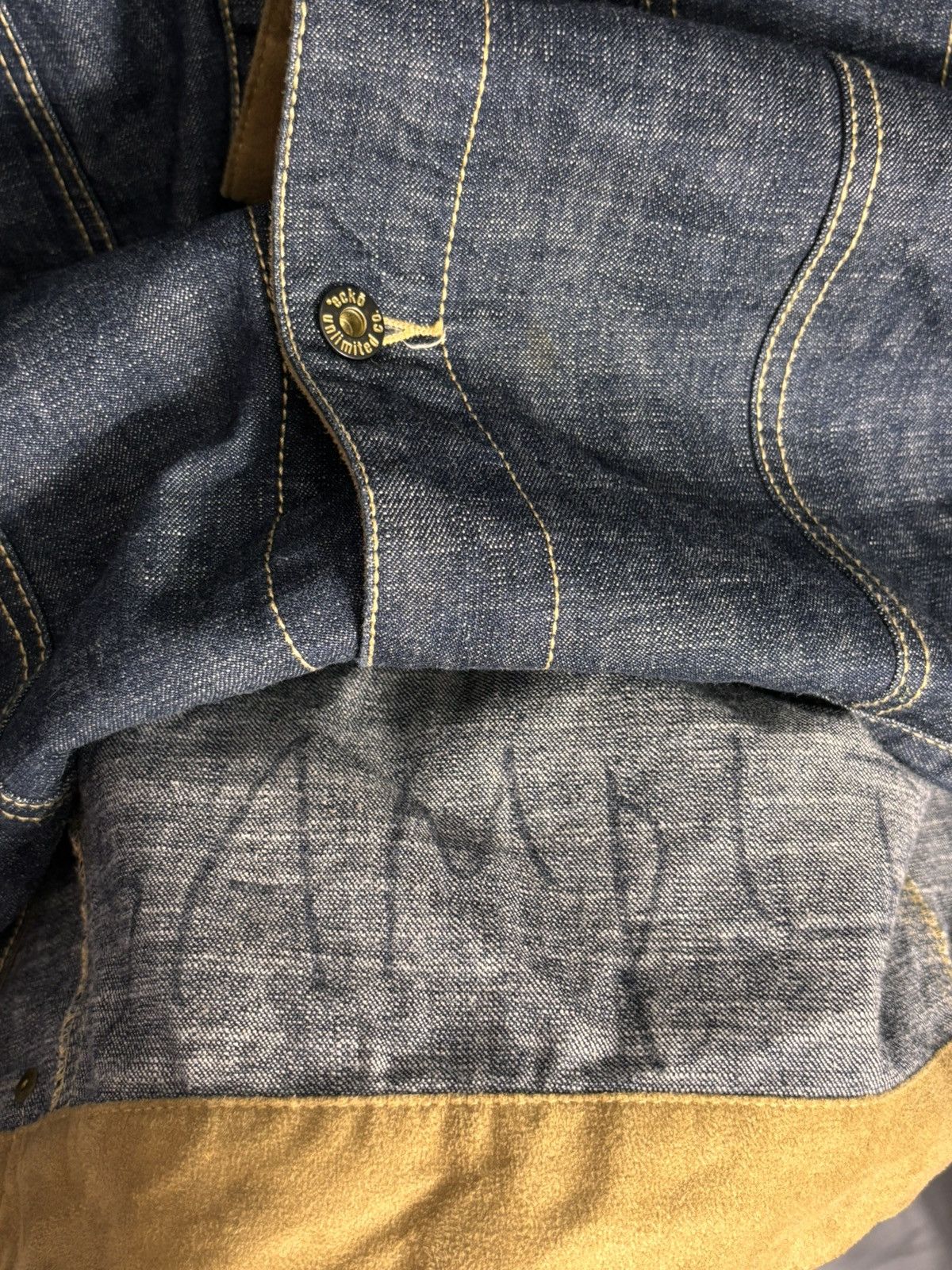Vintage Ecko Unltd Denim Suede Accents Lightweight Jacket Size US XL / EU 56 / 4 - 6 Thumbnail