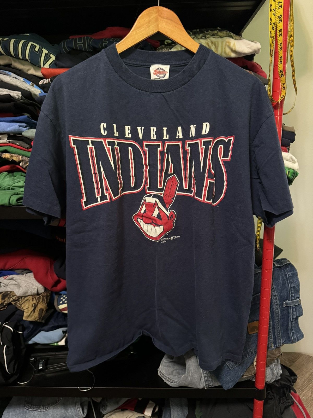 MLB × Vintage Vintage 1998* single stitch Cleveland Indians T shirt Size US XL / EU 56 / 4 - 1 Thumbnail