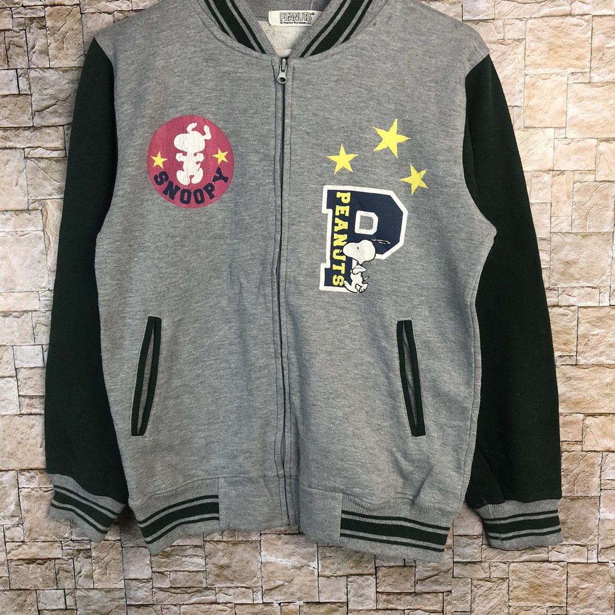 Peanuts Peanuts Snoppy Grey Bombers varsity Jacket #A166 Size US S / EU 44-46 / 1 - 3 Thumbnail