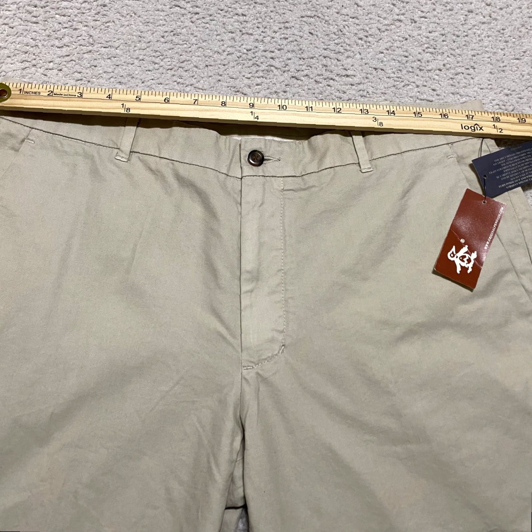 Vintage Penguin Pants Khaki Chino 34 Regular Straight Leg Beig e New with Tags Mens NWT - Flat Front Cotton Casual Pants Size US 34 / EU 50 - 5 Thumbnail