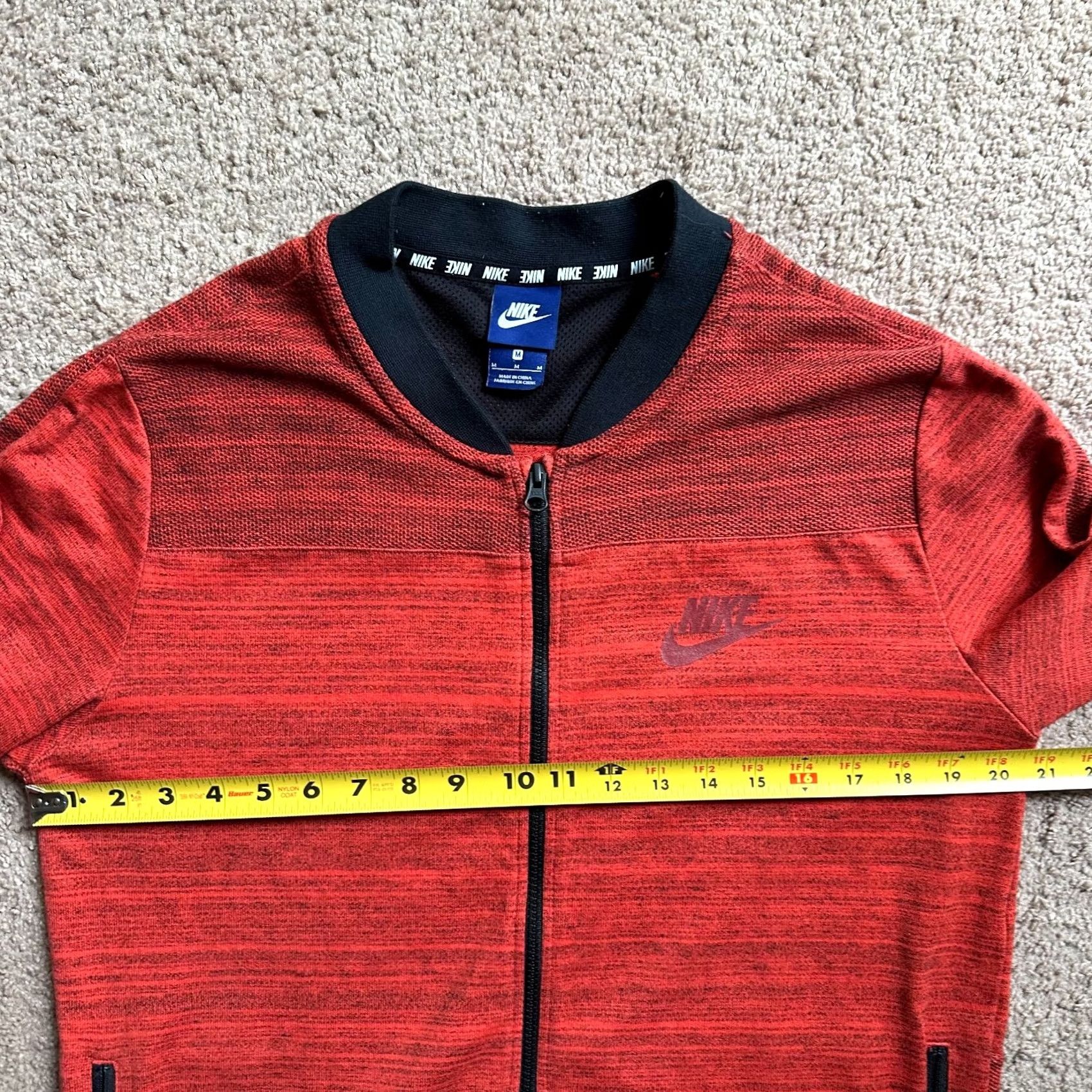 Nike VINTAGE Nike Sweatshirt Mens Medium Full Zip Logo Orange Pockets Round Neck Size US M / EU 48-50 / 2 - 7 Thumbnail