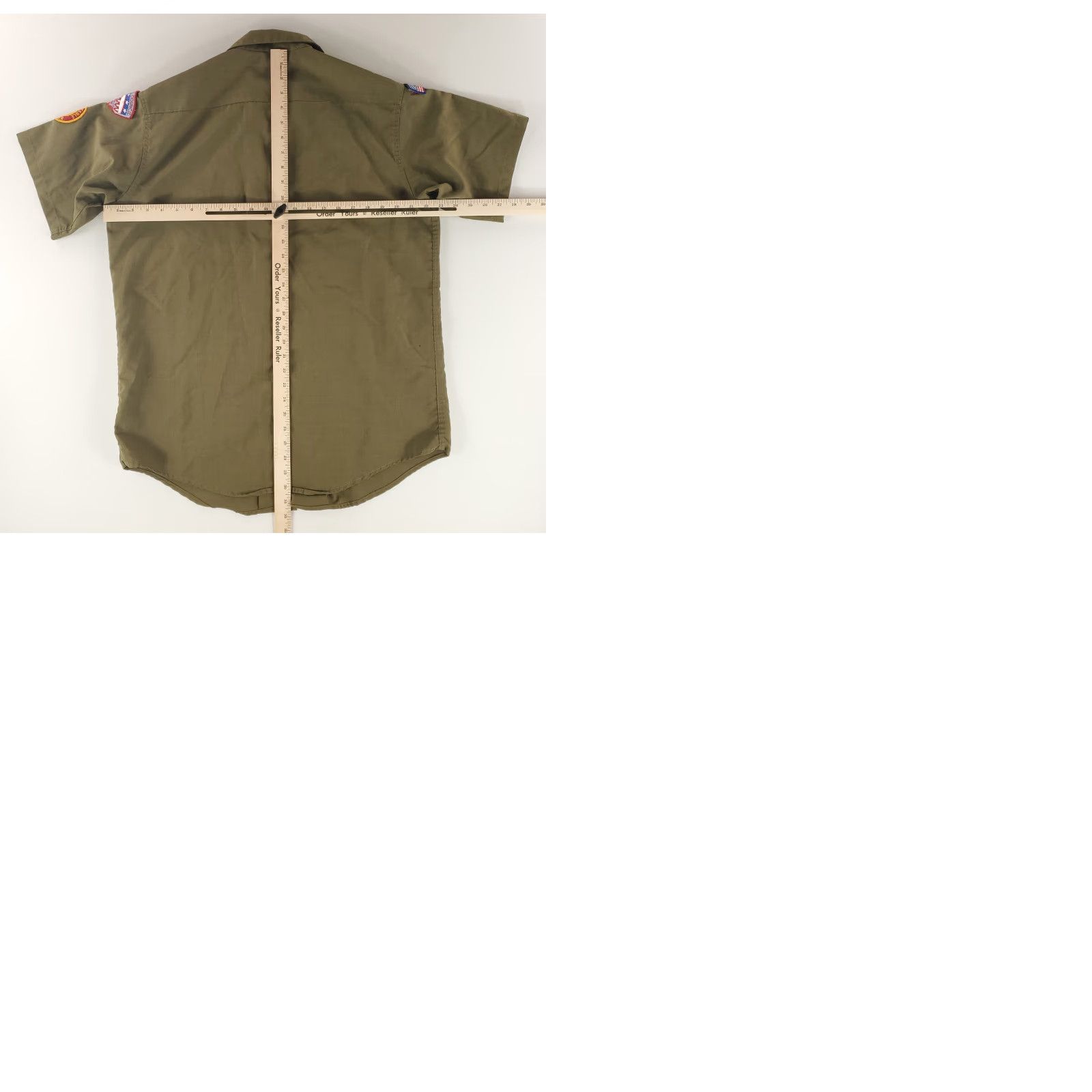 Vintage VINTAGE Boy Scouts BSA VTG 60s Wool Loop Collar Short Sleeve Button Up Shirt Mens XL Green 46s Patch Detailing Size US XL / EU 56 / 4 - 9 Thumbnail