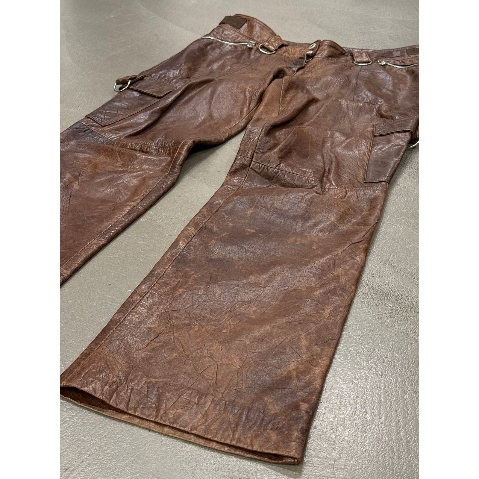 Dolce & Gabbana 2001 Dolce & Gabbana Shepskin bondage leather trousers Size 35" - 8 Thumbnail