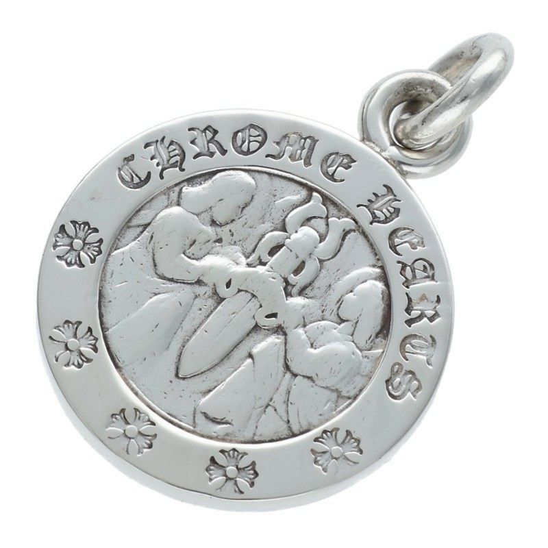 Chrome Hearts Chrome Hearts Angel Medal Charm Necklace V2 Silver Size ONE SIZE - 1 Thumbnail