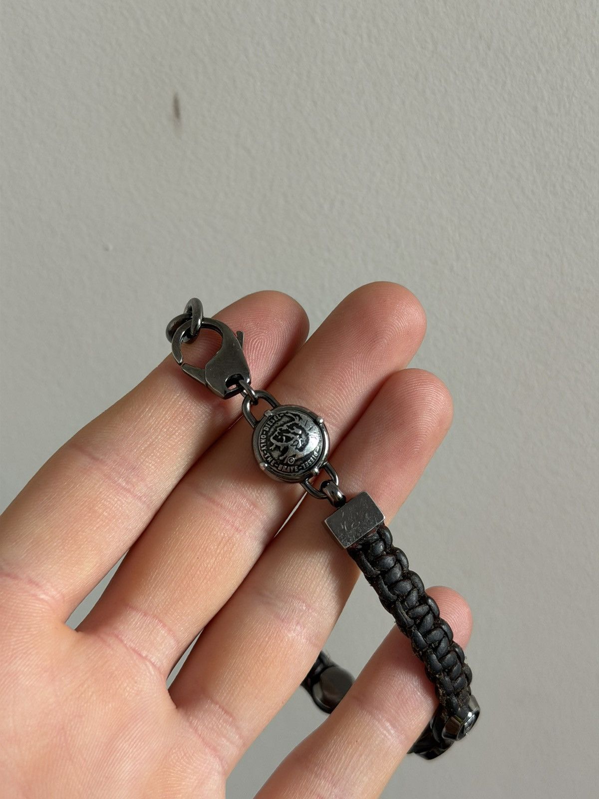 Diesel Diesel Logo Beaded Leather Bracelet Size ONE SIZE - 6 Thumbnail