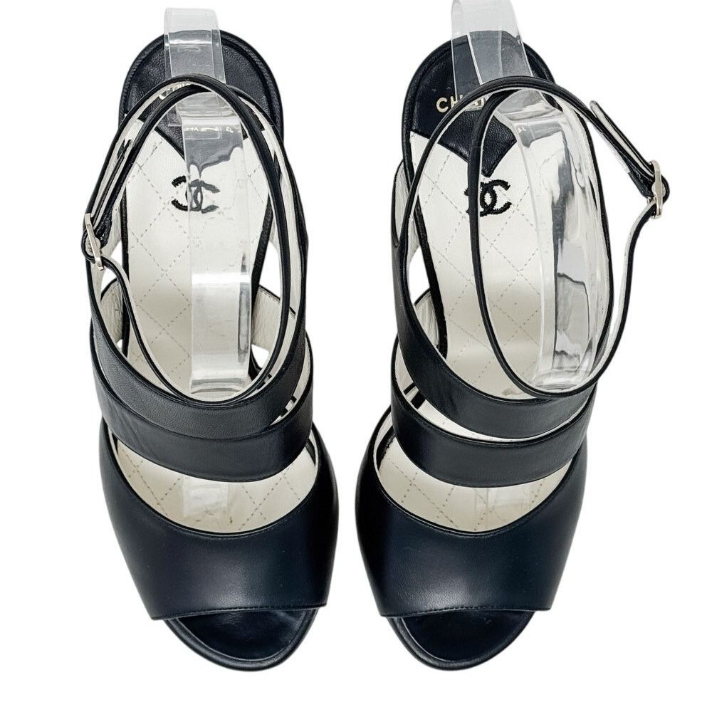 Chanel Chanel Classic CC Logo Ankle Strap Sandals size 38C US7 Size US 8 / IT 38 - 4 Thumbnail