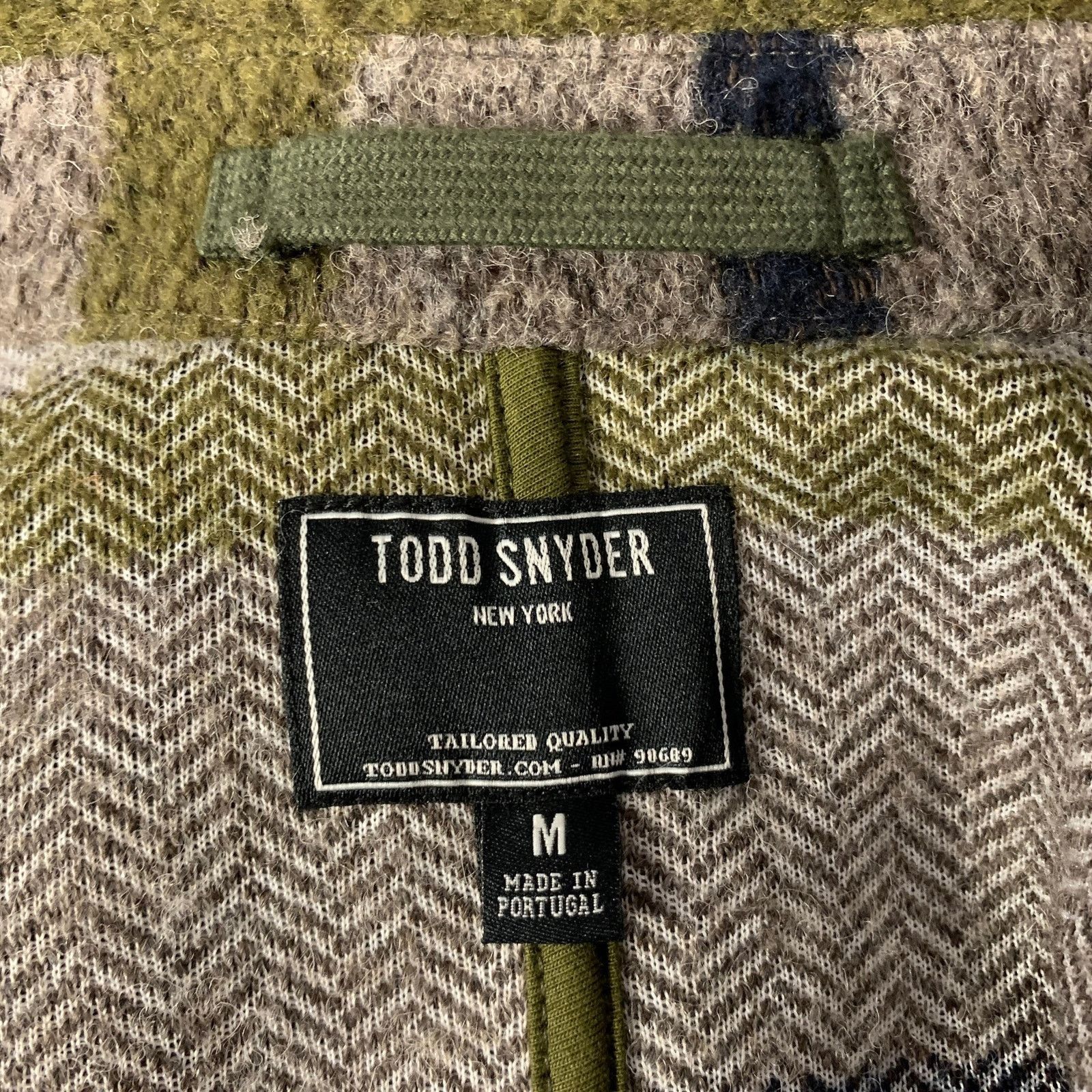 Todd Snyder TODD SNYDER Tan Olive Textured Stripe Cotton Chore Jacket Size US M / EU 48-50 / 2 - 5 Thumbnail