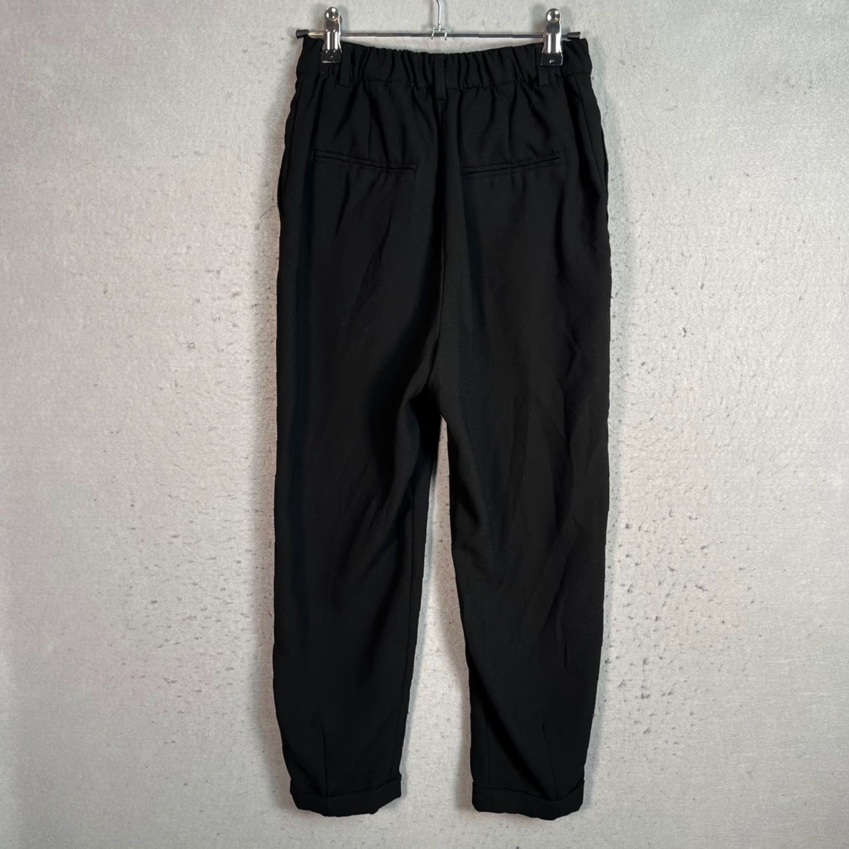 Zara Zara Woman Size Small Black Trousers Tapered Leg Pants Polyester Elastane Mockup: Dress Jeans? Size 28" / US 6 / IT 42 - 2 Thumbnail