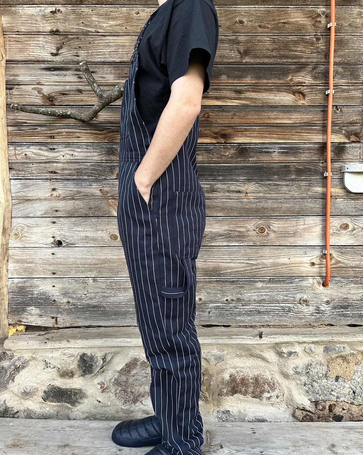 Dickies Dickies Blue Striped Dungarees Overalls W31 L32 Size US 31 - 2 Thumbnail