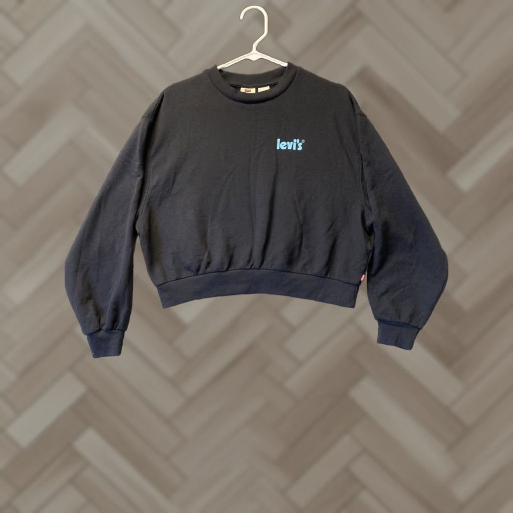 Vintage Levi's Womens Sweatshirt Size Small Black Pullover Long Sleeve Logo Activewear Size S / US 4 / IT 40 - 1 Thumbnail