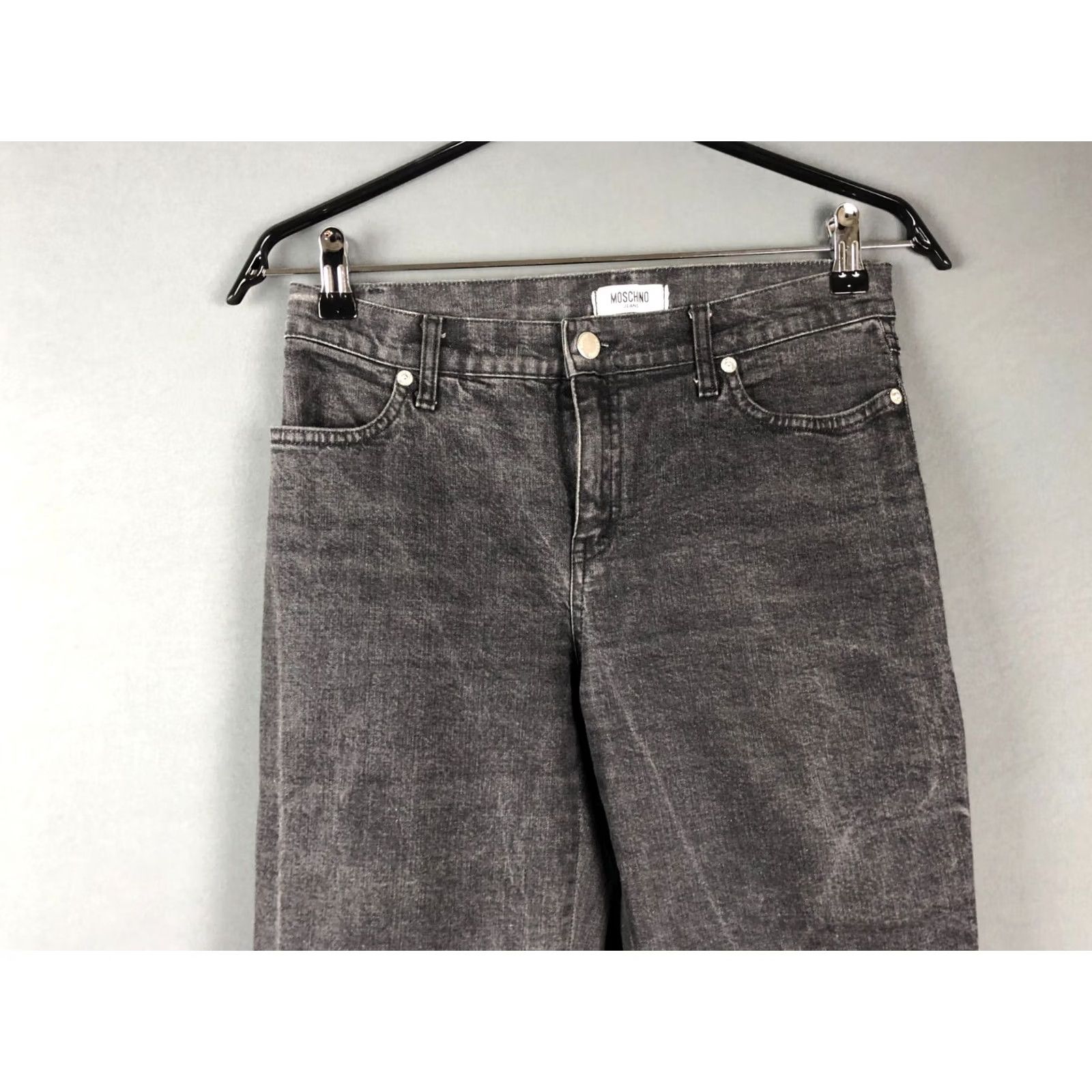 Moschino Moschino Jeans Gray Women Regular Size 29 Sequin Embelished Cotton Elastane Flared Inseam 33.3" 13.8" Waist Hip Pockets Brand Moschino Size 29" - 3 Thumbnail