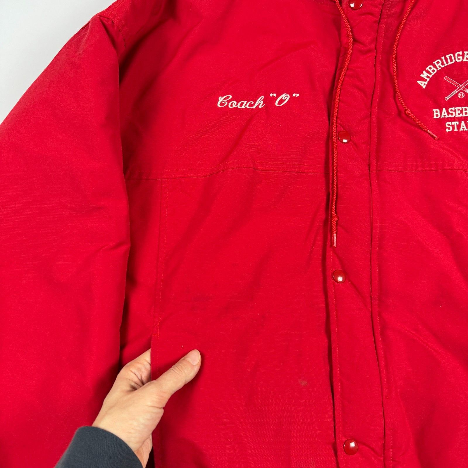 Vintage Vtg 90s Baseball Jacket XL Red USA Made Hartwell Ambridge Size US XL / EU 56 / 4 - 4 Thumbnail