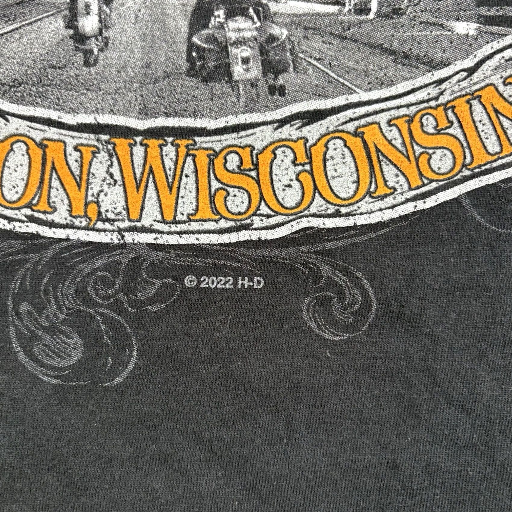 Harley Davidson HARLEY-DAVIDSON T-Shirt Men L Madison WI City Graphic Double-Sided Live Free Black Crew Neck Graphic Print Size US L / EU 52-54 / 3 - 7 Thumbnail