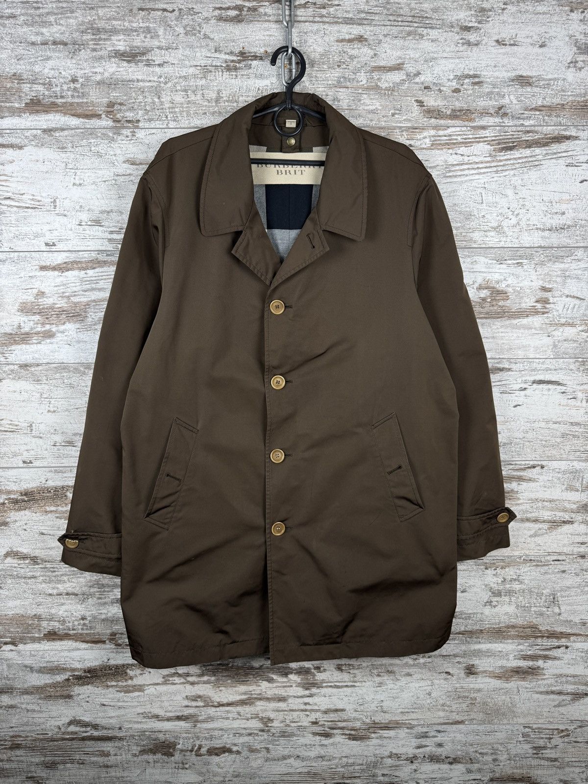 Burberry × Vintage Mens Burberry Brit brown coat trench jacket luxury brown Size US XL / EU 56 / 4 - 2 Thumbnail