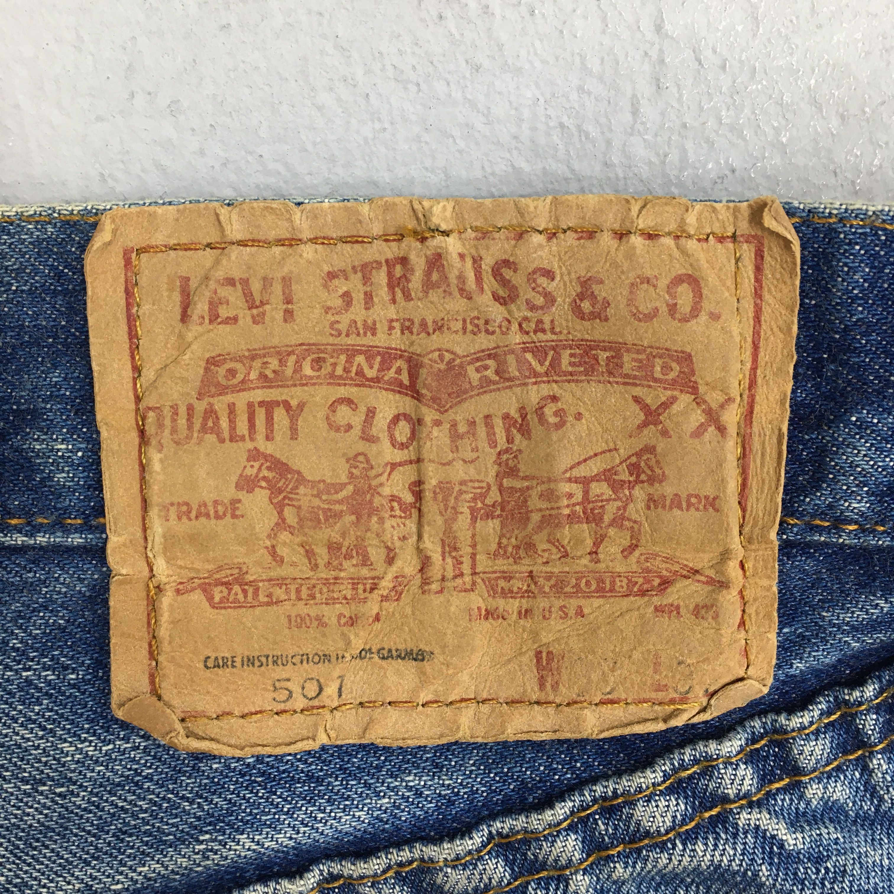 Levi's Size 31x28.5 Vintage 80s Levis 501 Faded Redline Jeans S1854 Size US 31 - 12 Thumbnail