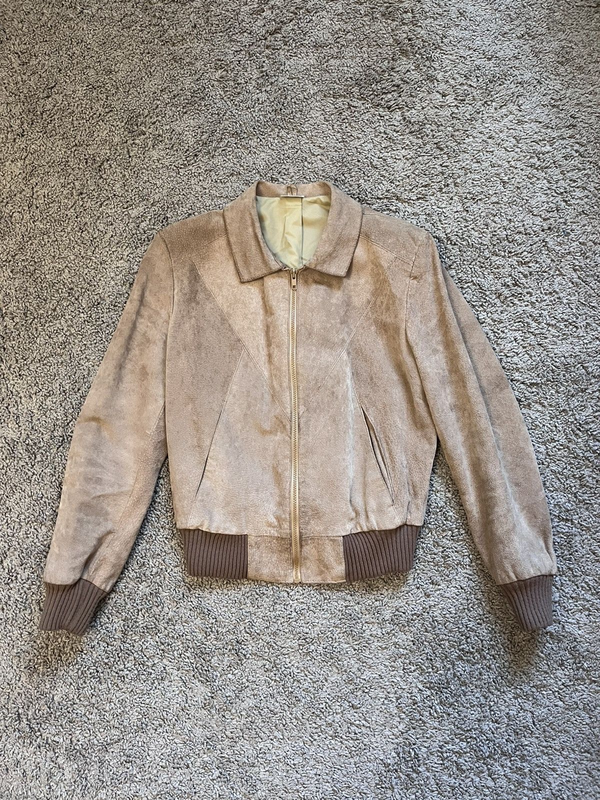 Vintage Vintage Leather Bomber Flight Jacket Faded Size US S / EU 44-46 / 1 - 1 Thumbnail