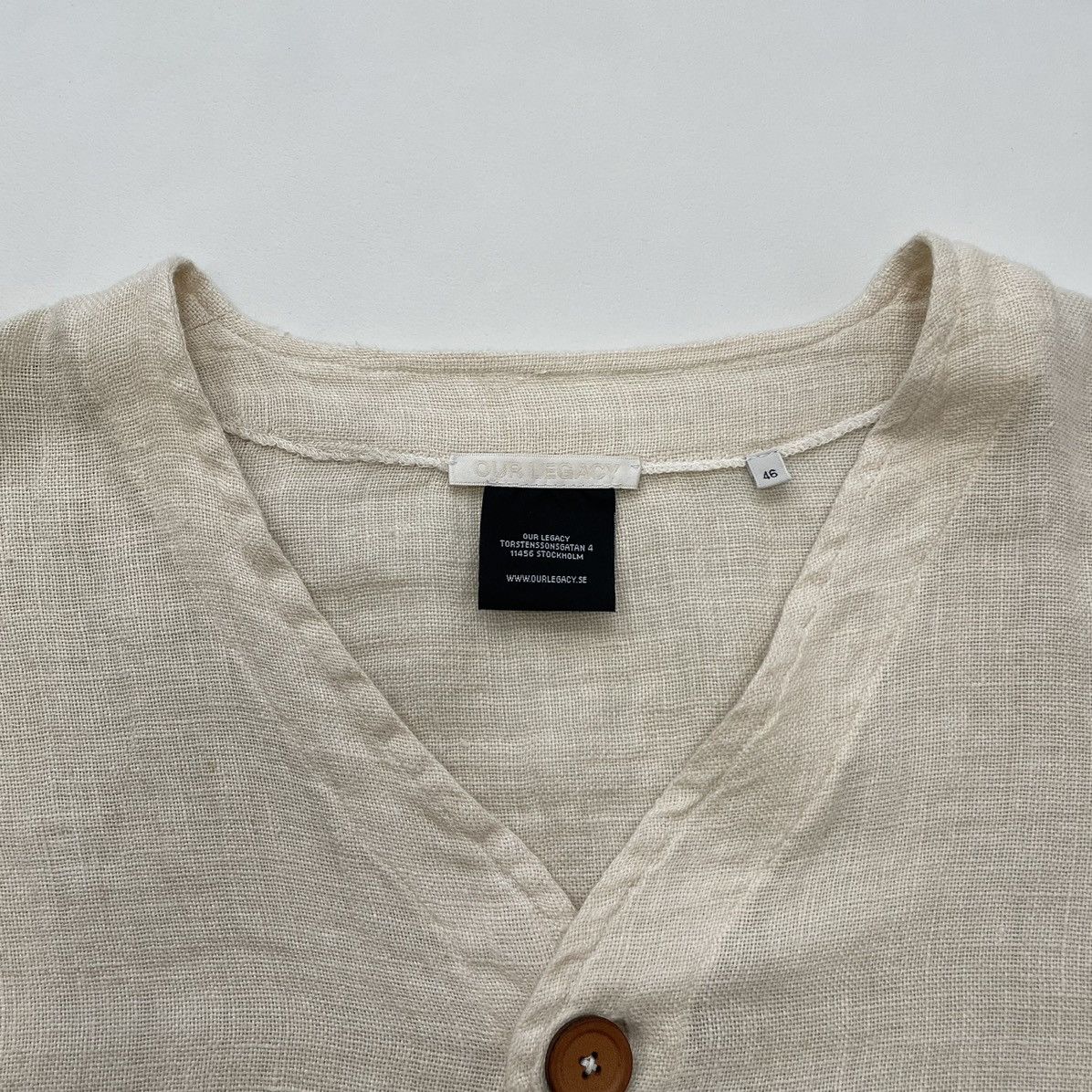 Our Legacy Raw White Rough Sack Linen Cardigan Size US M / EU 48-50 / 2 - 3 Thumbnail