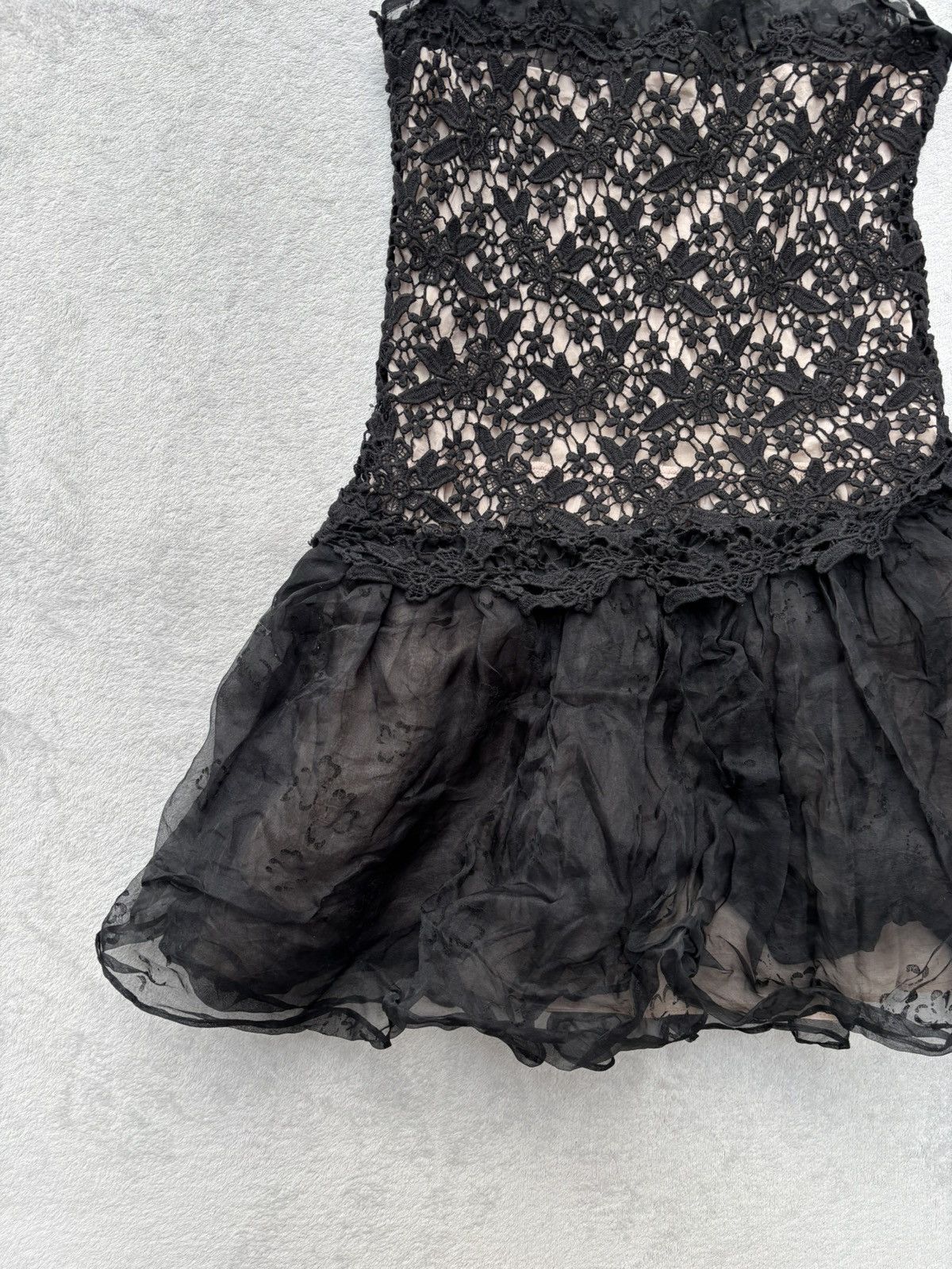 RED Valentino Floral Gothic Sheer Mesh Lace Ballerina Style Dress Size S / US 4 / IT 40 - 11 Thumbnail
