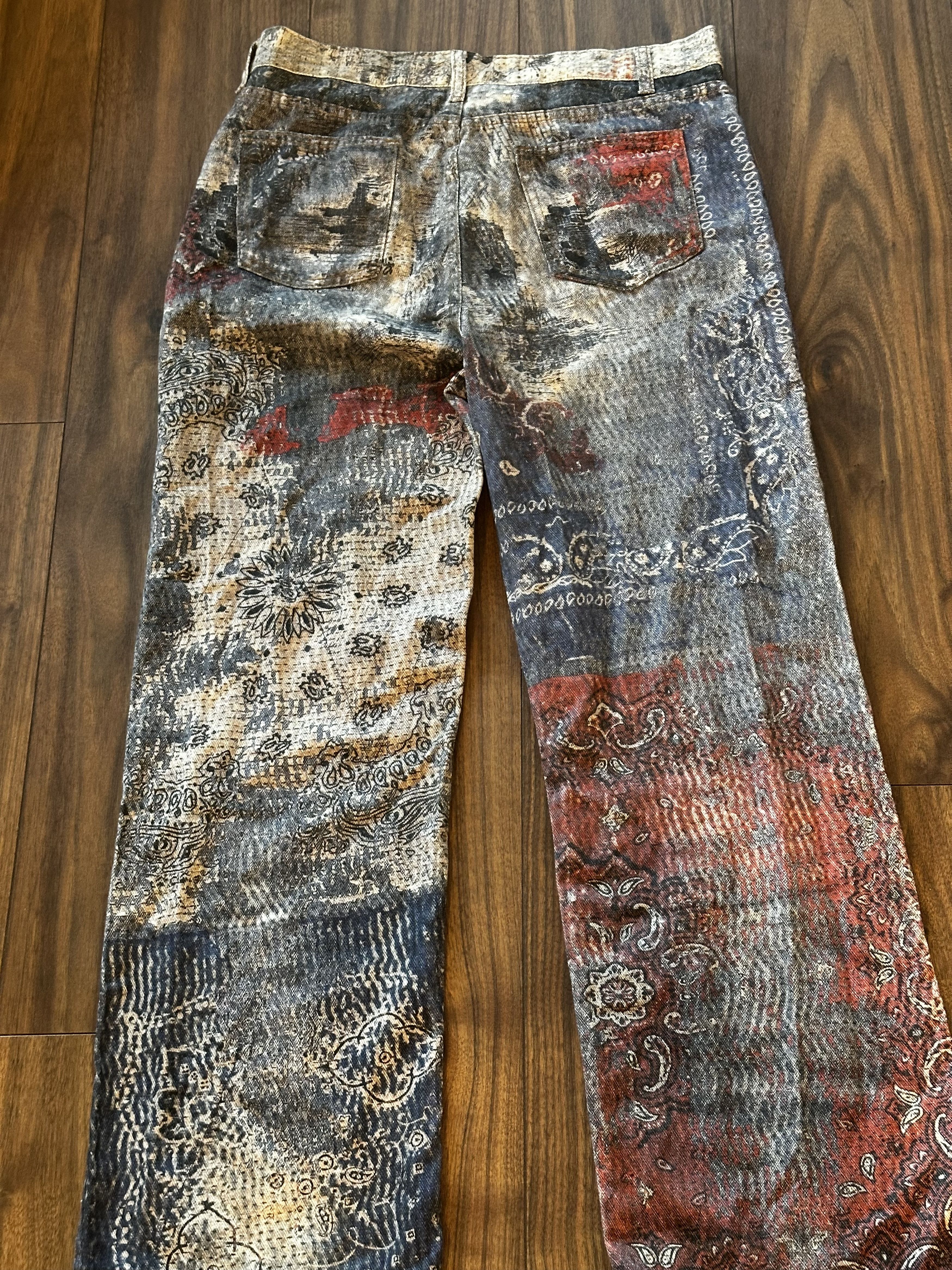 Other Men's Street Graffiti 3D Printed Jeans Straight Denim Pants Size US 36 / EU 52 - 3 Thumbnail