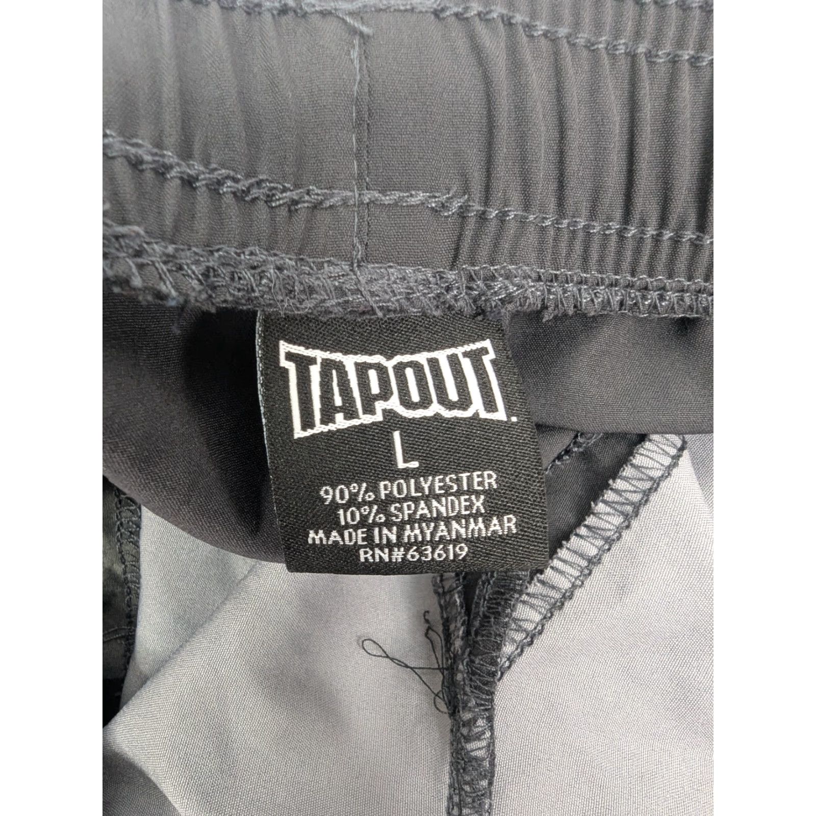 Tapout Tapout Drawstring Performance Black Charcoal Shorts Men’s L Gym & Training, Running & Jogging, Athletic, Polyester Spandex, Gray, Regular, Men Size US 33 - 7 Thumbnail