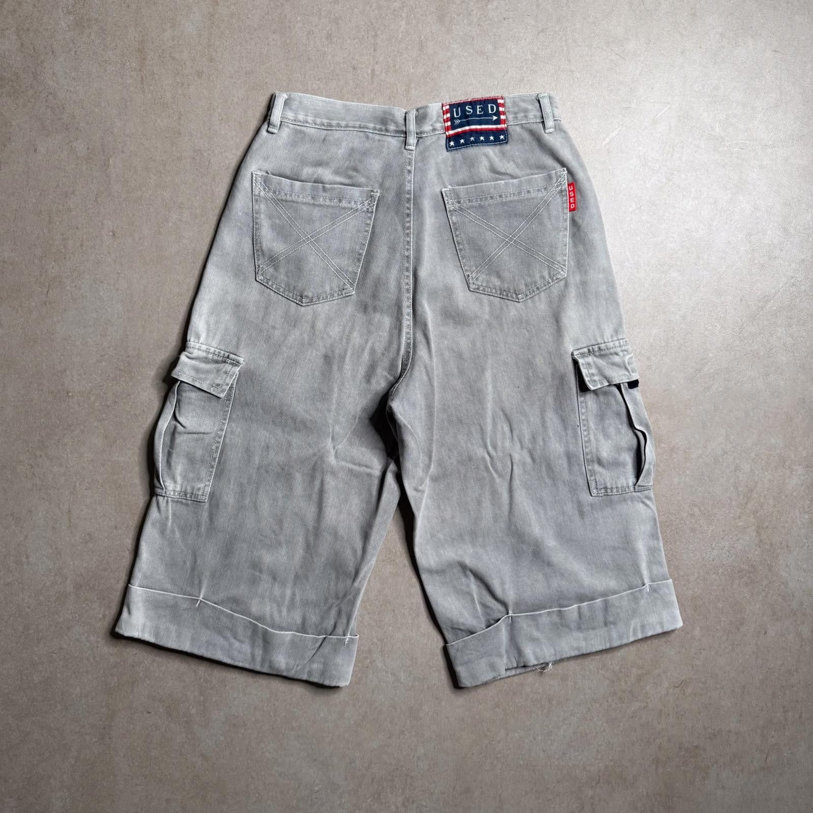 Designer Vintage USED Grey Shorts - 28x15 Size US 28 / EU 44 - 2 Thumbnail