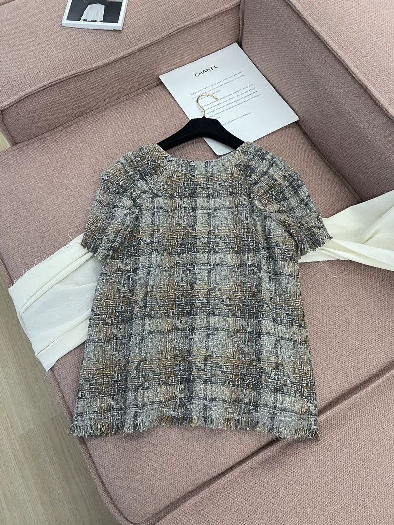 Chanel Chanel Greek series V-neck tassel tweed short sleeves Size XS / US 0-2 / IT 36-38 - 4 Thumbnail