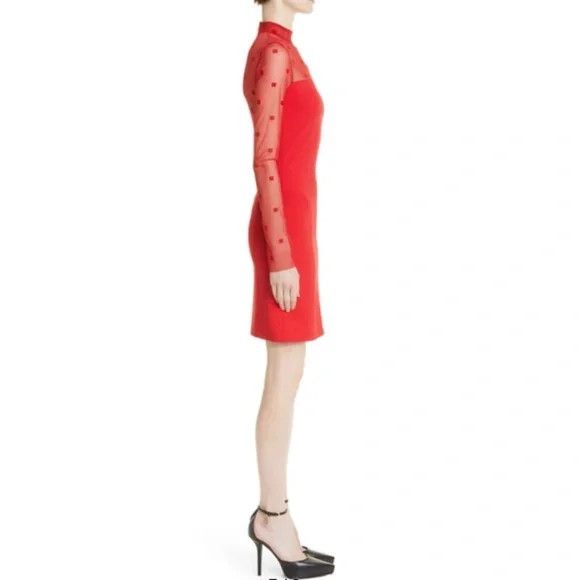 Givenchy GIVENCHY MOCK NECK TUBINO VERMILLION DRESS - NEW WITH TAGS Size XXS / US 00 / IT 34 - 10 Thumbnail