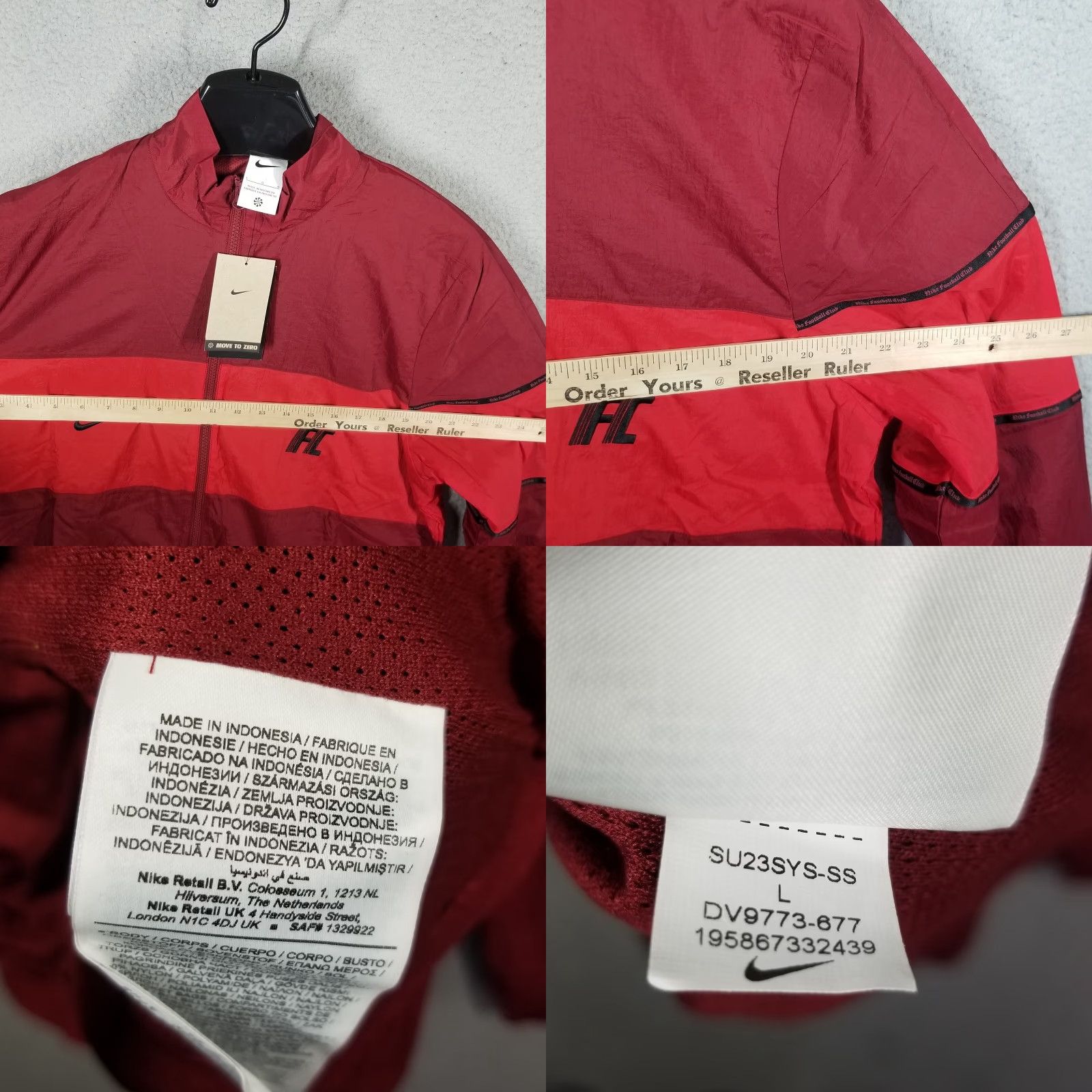Nike Nike Men Large Red Puffer Windbreaker Jacket Water Repellent 2020s Sports Raincoat Size US L / EU 52-54 / 3 - 8 Thumbnail
