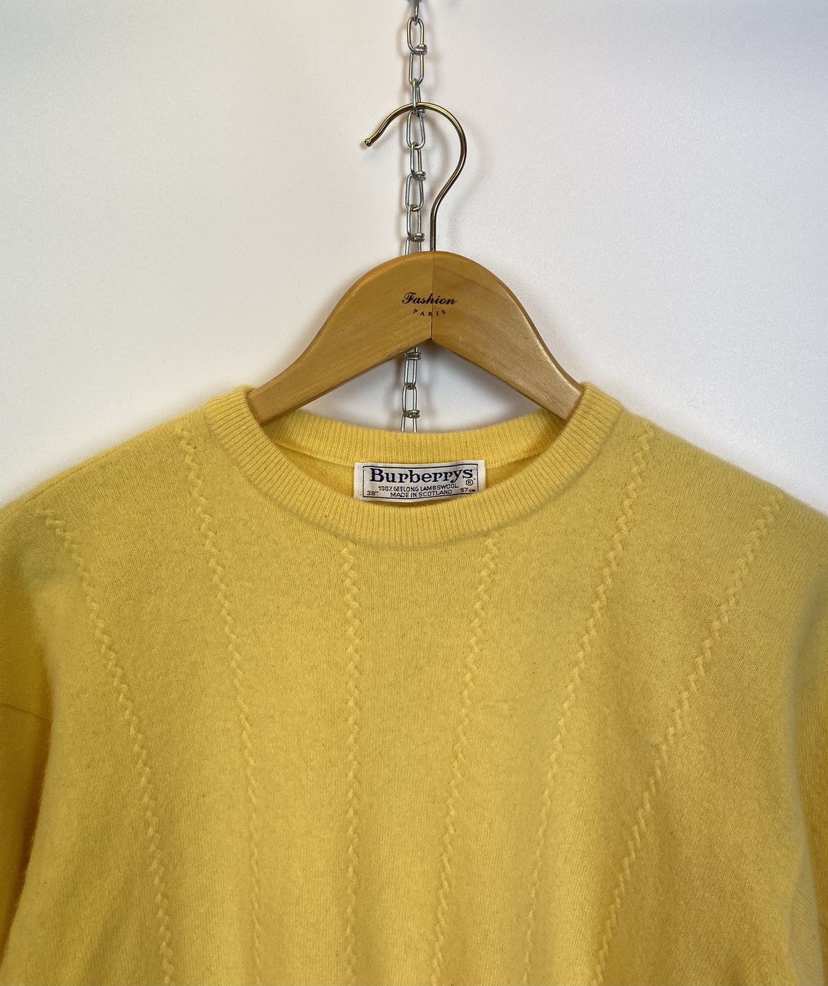 Burberry Vintage Burberrys Burberry Womens Sweater Knit Wool Yellow Size S / US 4 / IT 40 - 2 Thumbnail