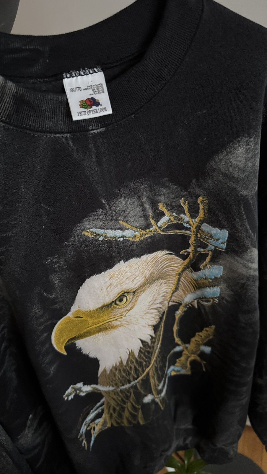 Fruit Of The Loom Bald Eagle Endangered Animal Wildlife Graphic Sweatshirt Size US XL / EU 56 / 4 - 5 Thumbnail