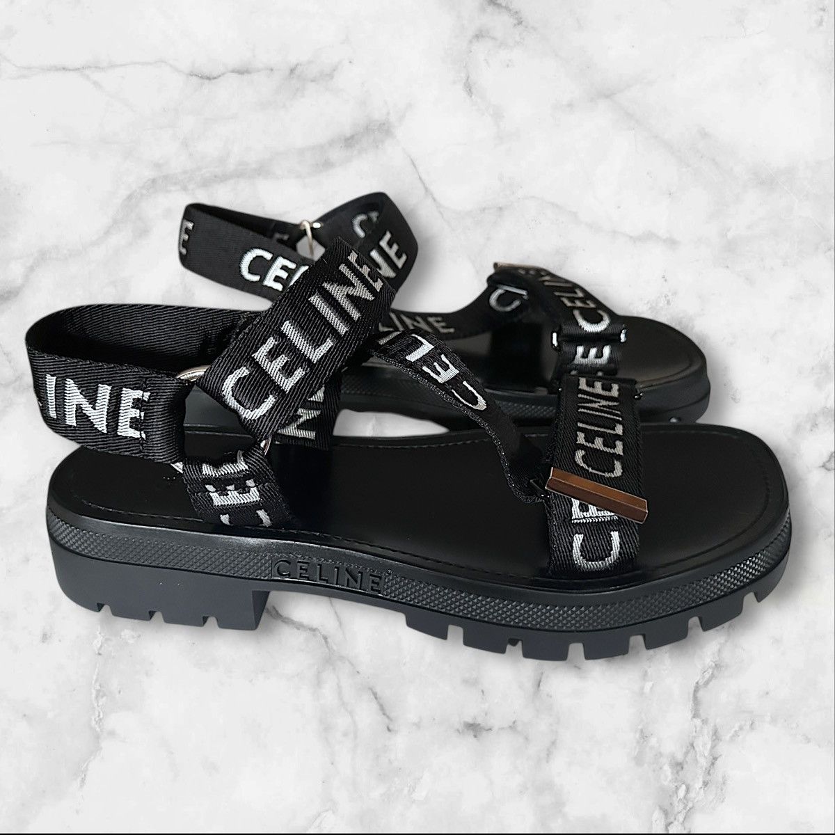 Celine Celine Strappy Logo Sandals Size US 10 / EU 43 - 1 Thumbnail