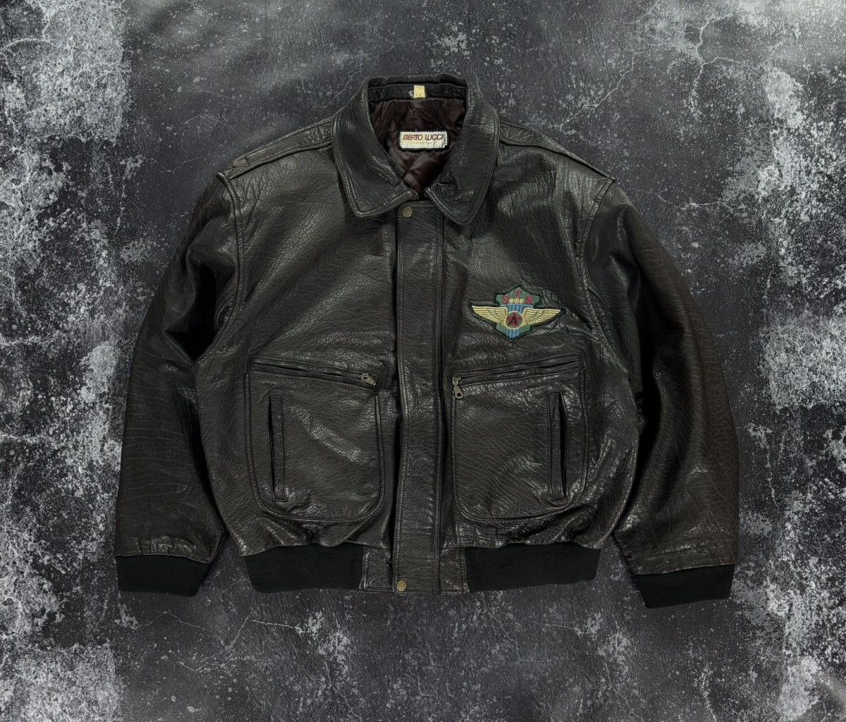 Vintage Vintage Aviator Leather bomber jacket Size US XL / EU 56 / 4 - 1 Thumbnail