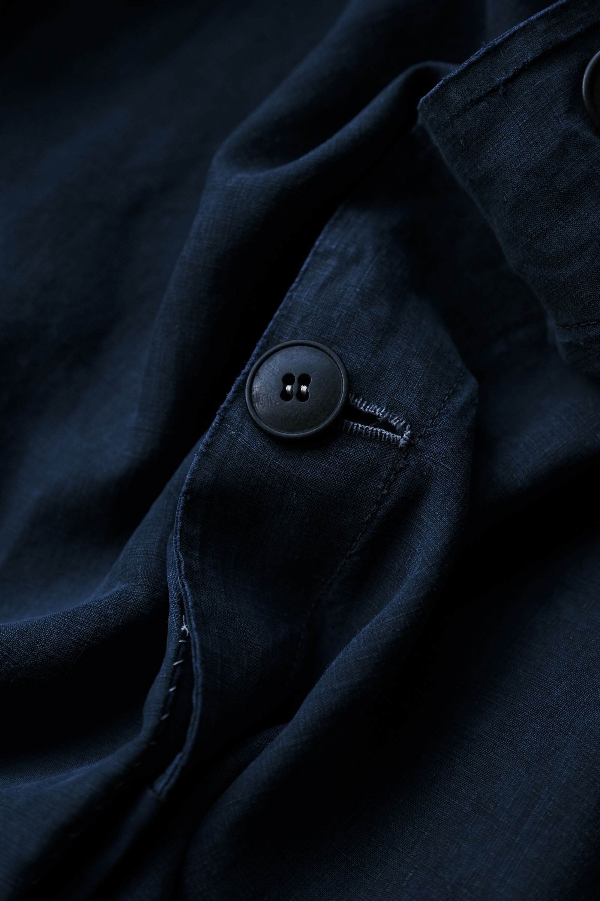 Indigo Early 20th C. "Maquignon" Indigo Linen French Work Coat Size US XL / EU 56 / 4 - 4 Thumbnail