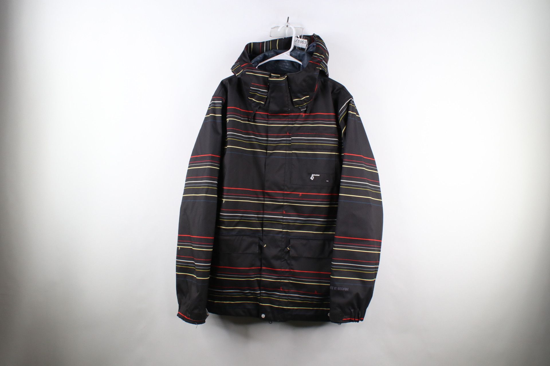 image of Vintage Volcom Striped Nimbus 10,000Mm Tactic Snowboard Jacket Parka, Men's (Size Medium)