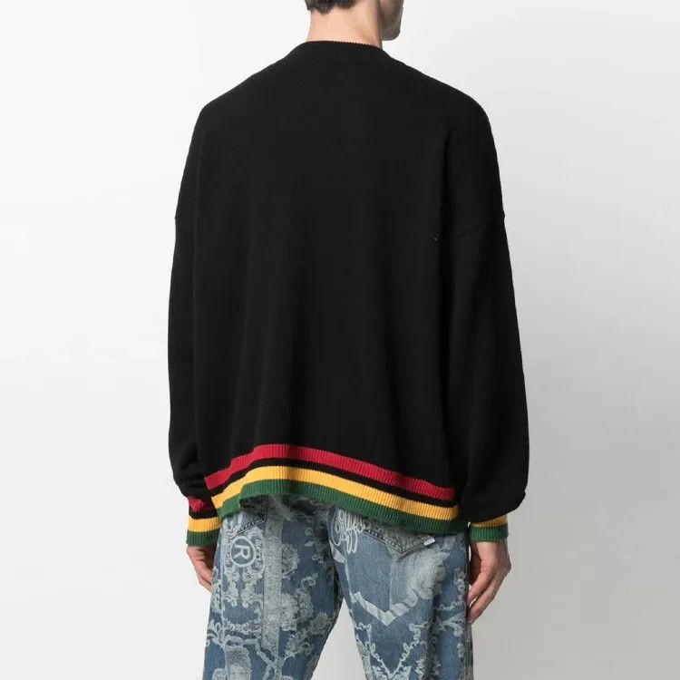 Palm Angels o1y0325 Logo Crewneck Cashmere Blend Sweater in Black Size US M / EU 48-50 / 2 - 3 Thumbnail