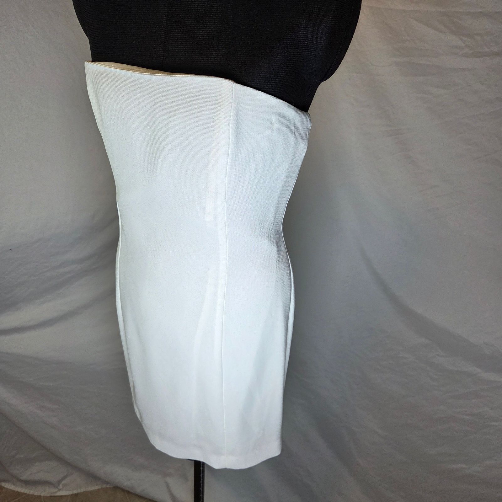 Vintage Hugo Buscati White Strapless Mini Dress Size 10 Size L / US 10 / IT 46 - 6 Thumbnail