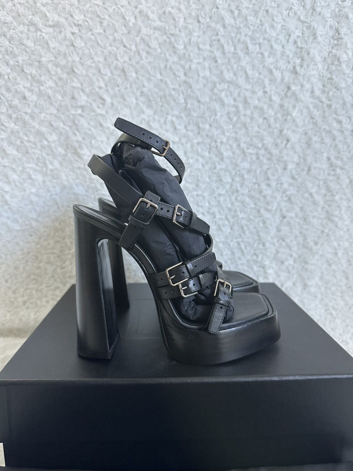 Saint Laurent Paris × Yves Saint Laurent Saint Laurent Heeled Sandals Platz Size US 7.5 / IT 37.5 - 3 Thumbnail