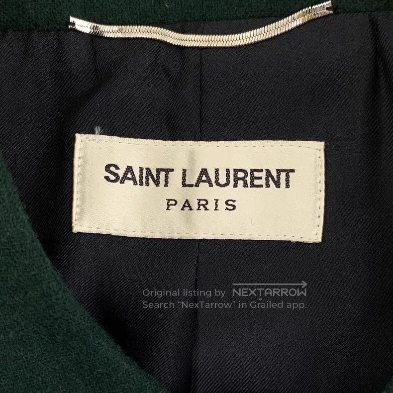 Saint Laurent Paris Saint Laurent Paris Dark Gray Wool Crew Neck Single-Breast Size US S / EU 44-46 / 1 - 5 Thumbnail