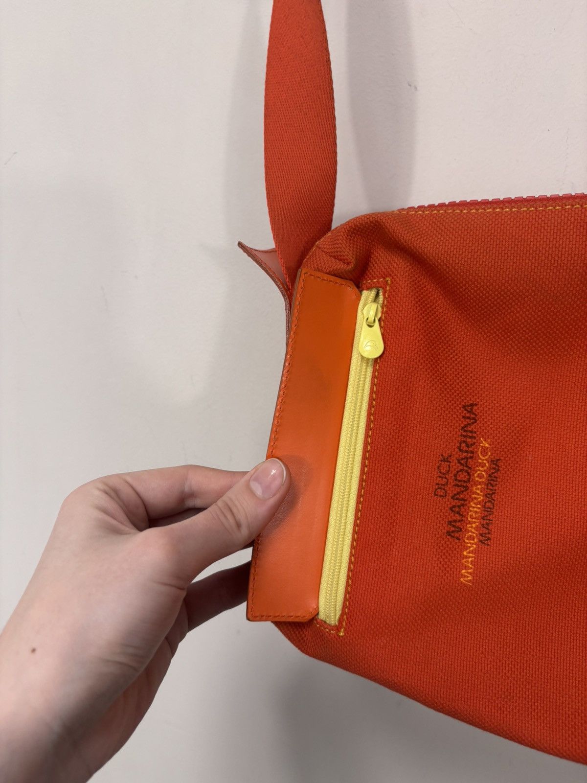 Mandarina Duck Mandarina Duck Orange Crossbody Shoulder Bag Canvas Leather Size ONE SIZE - 10 Thumbnail