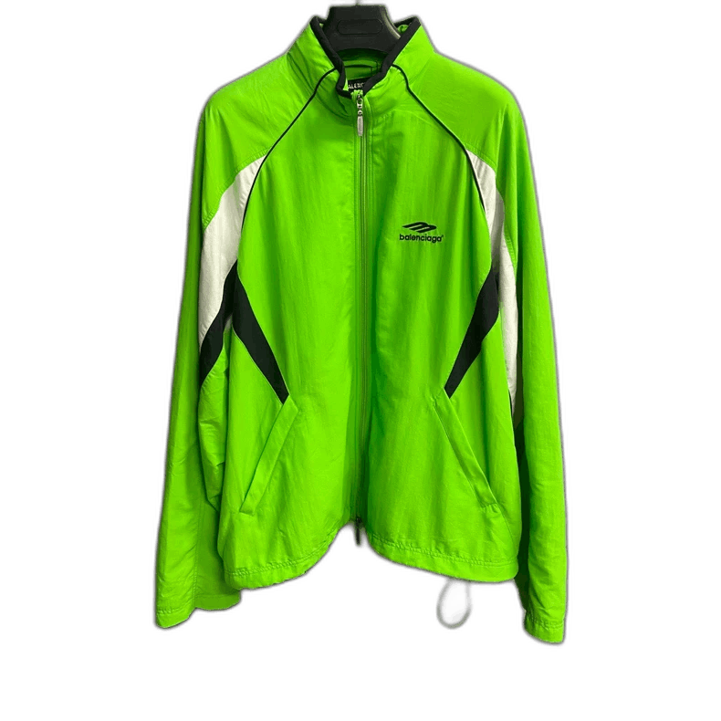 Balenciaga Green Embroidered Logo School Jacket Size US XXS / EU 40 - 1 Thumbnail