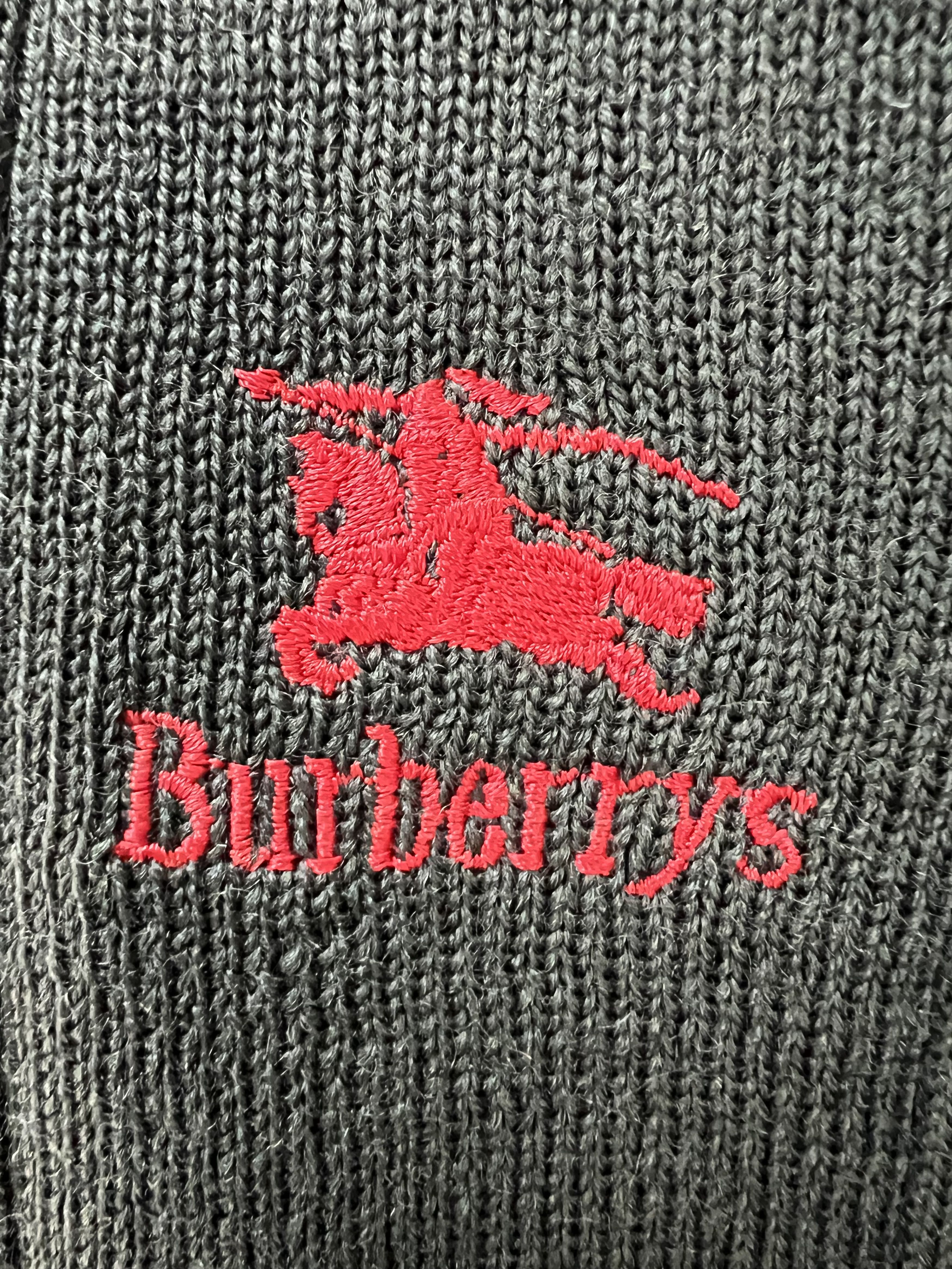 Burberry 90s Burberrys Vintage Wool Knit Sweater Shoulder Elbow Patch Size US L / EU 52-54 / 3 - 5 Thumbnail