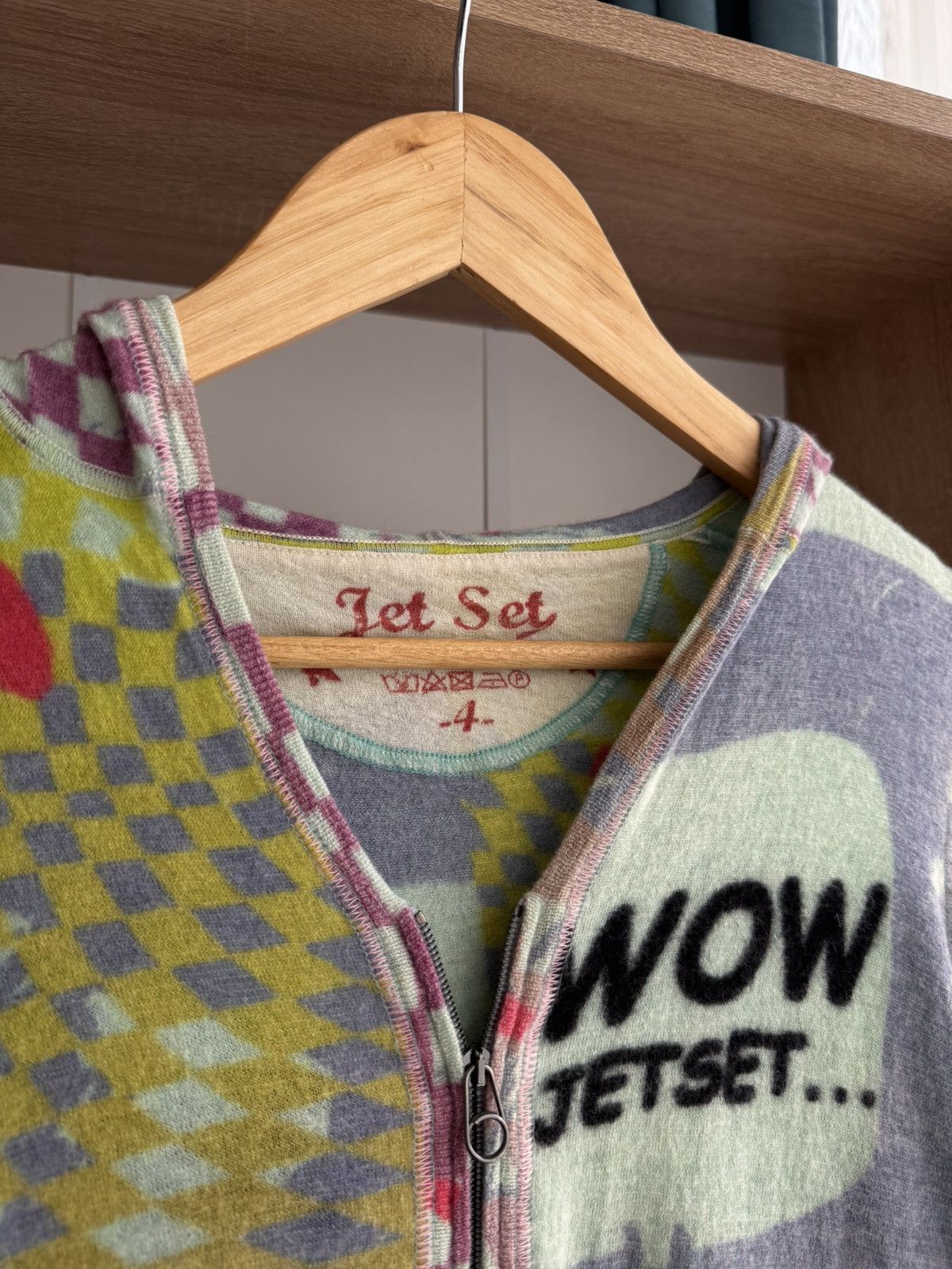 JET SET × Vintage Vintage Jet Set Multilogo Cashmere Luxury RiRi Zip Hoodie Size US S / EU 44-46 / 1 - 3 Thumbnail