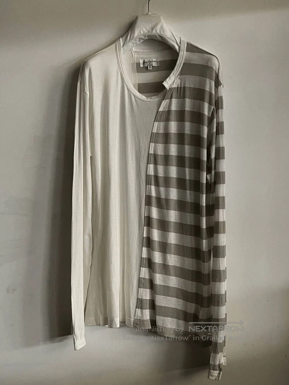 Yohji Yamamoto Sz 3 Yohji Yamamoto Stripe Joint L/S Tee. Size US L / EU 52-54 / 3 - 1 Thumbnail